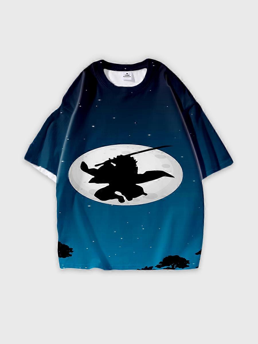 T-shirt round neck Character Pattern loose short sleeve P783