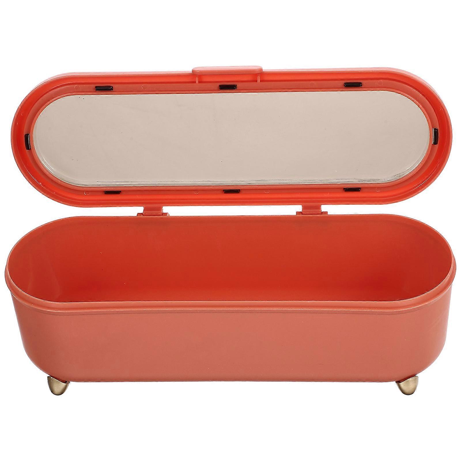 Stackable Storage Boxes Sealed Design Modern Rectangular Container Orange 26.80X8.50X8.50cm 1Set