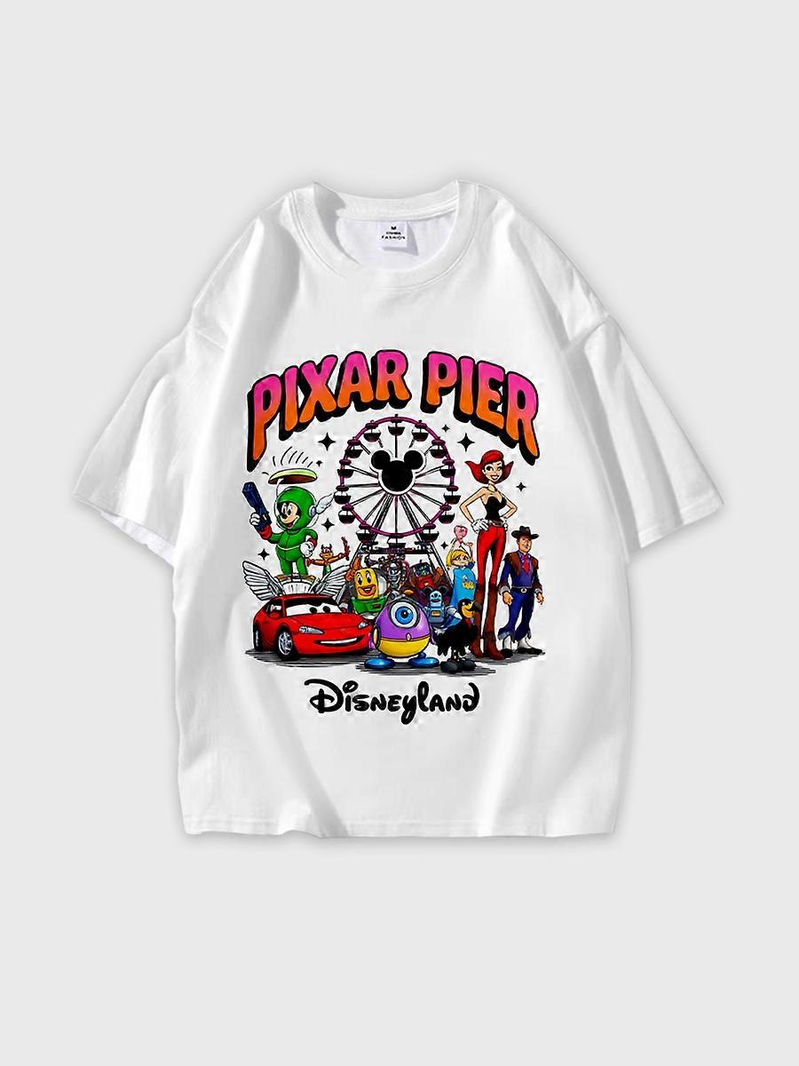 T-shirt round neck Animation Pattern loose short sleeve E828