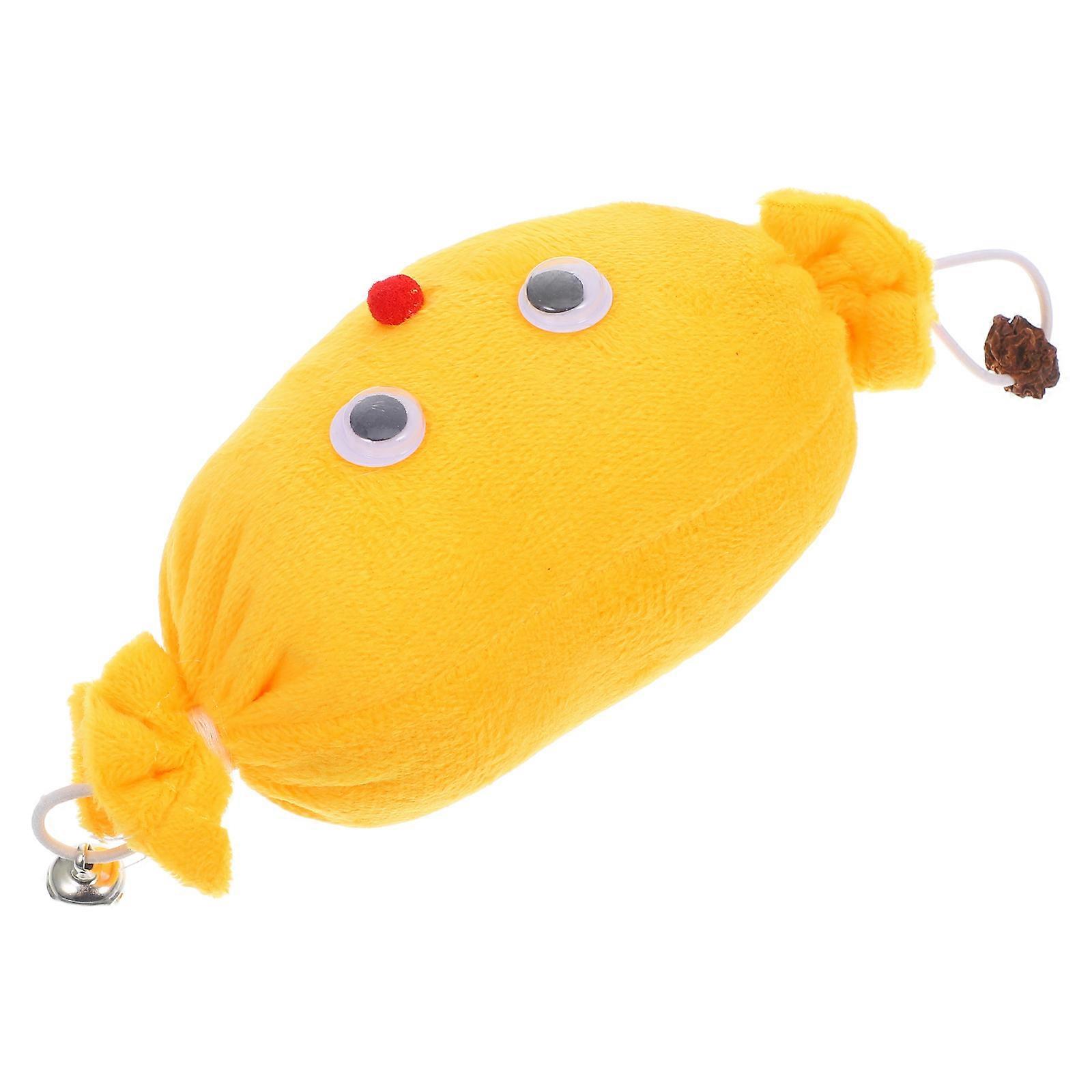 Funny Cat Teaser Toy Plush Chew Toy for Indoor Cats with Bell Anxiety Relief 1Pc
