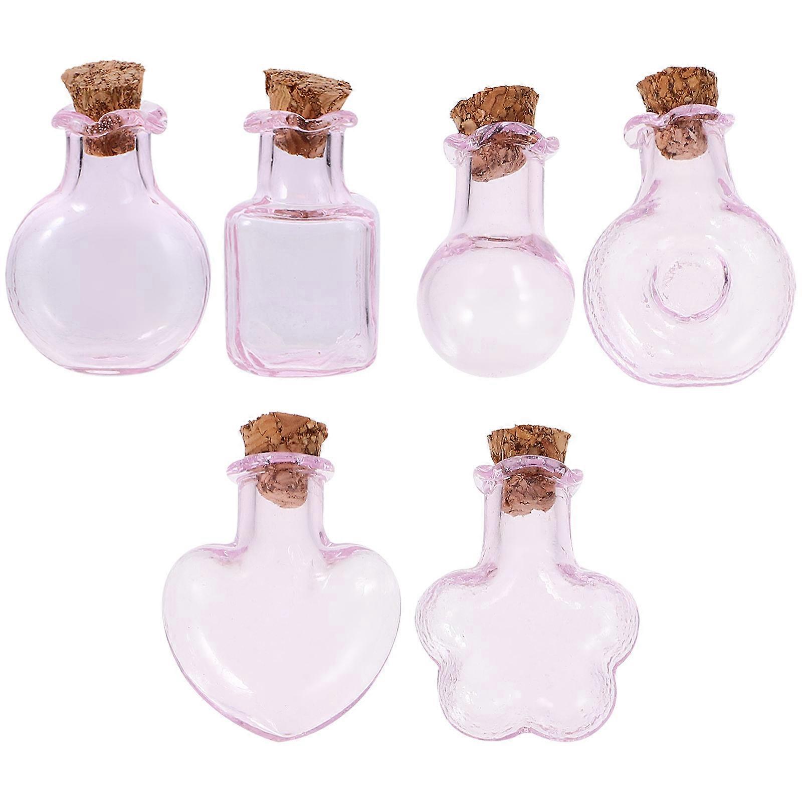 Glass Mini Bottles With Cork 6Pcs Cute Wishing Vials For Women Beach Souvenir Decoration