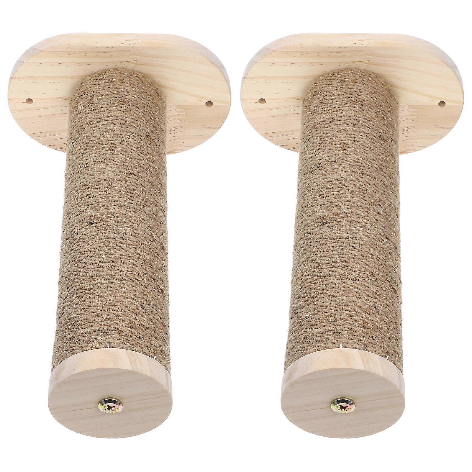 Wall Mounted Cat Furniture Climbing Steps Made of Strong Natural Wood for Daily Use Multi 2Pcs