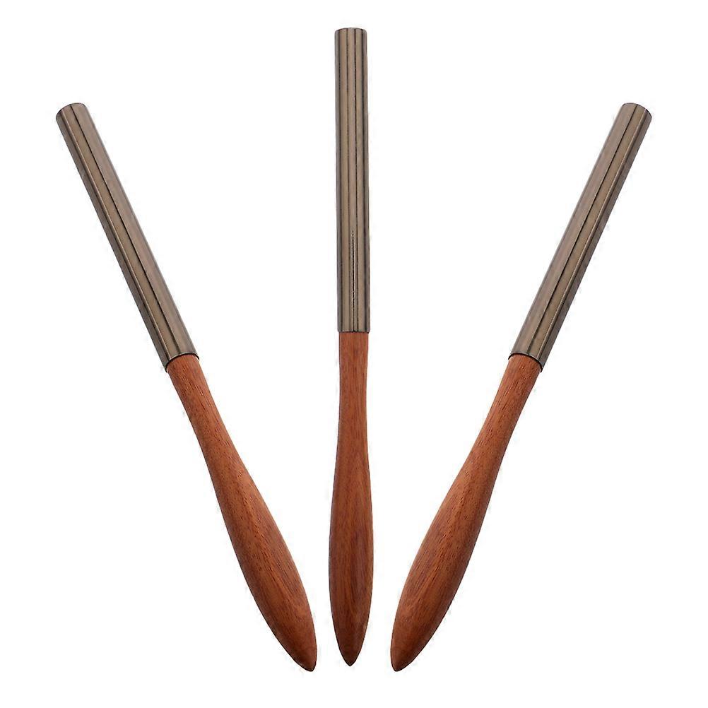 Gel Polish Brushes Multi-Functional Manicure Tool For Professional Salons Ergonomic Wooden Handle Flat Head 3Pcs