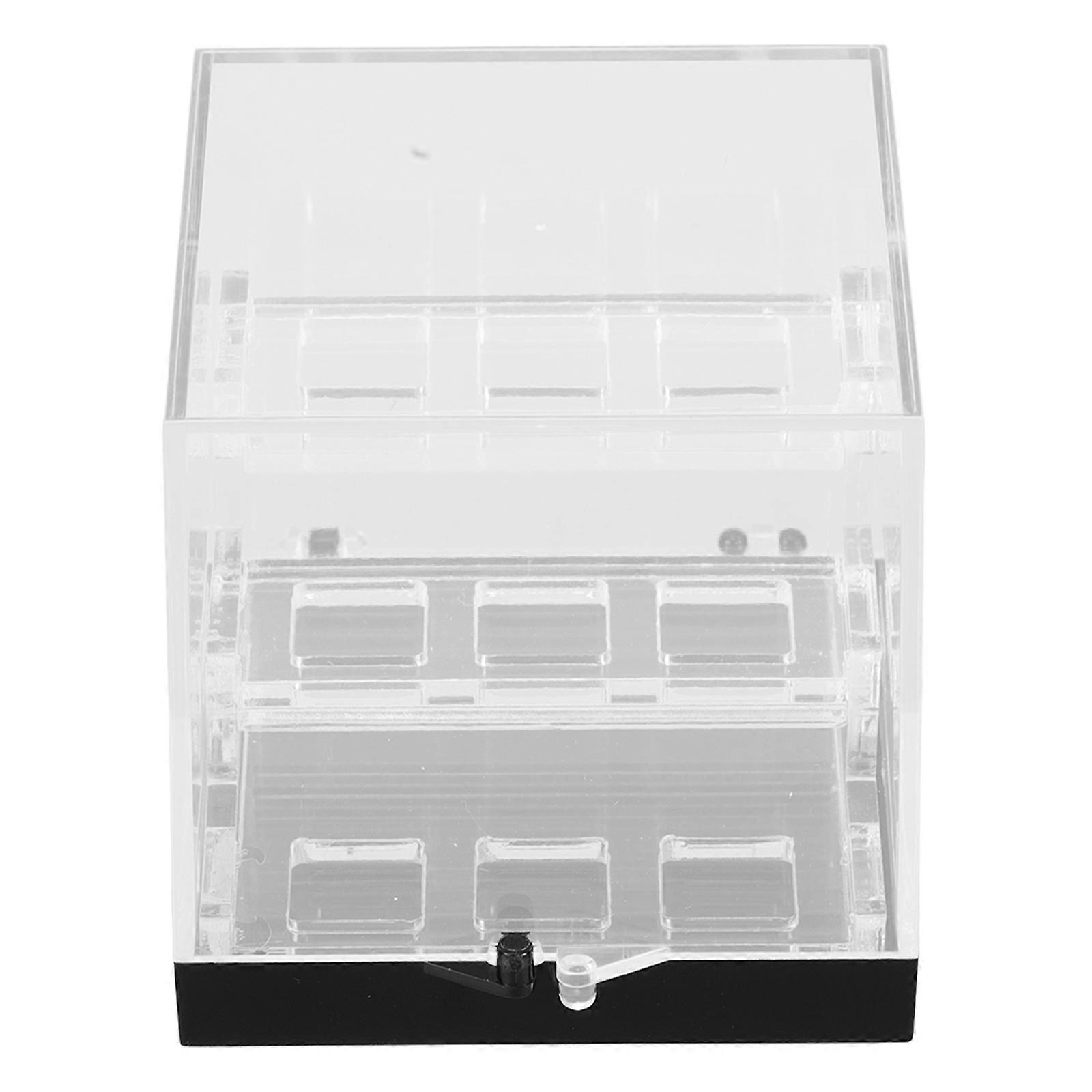 Clear Gemstone Display Box 3 Tiers Acrylic Holder Case for Jewelry and Coin Collections with Clear Lid