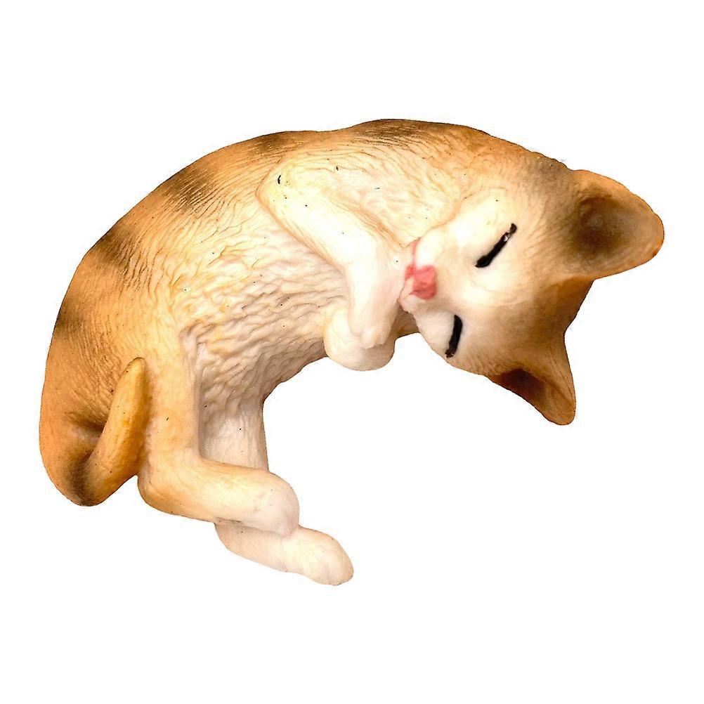 Lifelike Cat Statue Lovely Animal Figurine Indoor Craft Statue Cognitive Toy