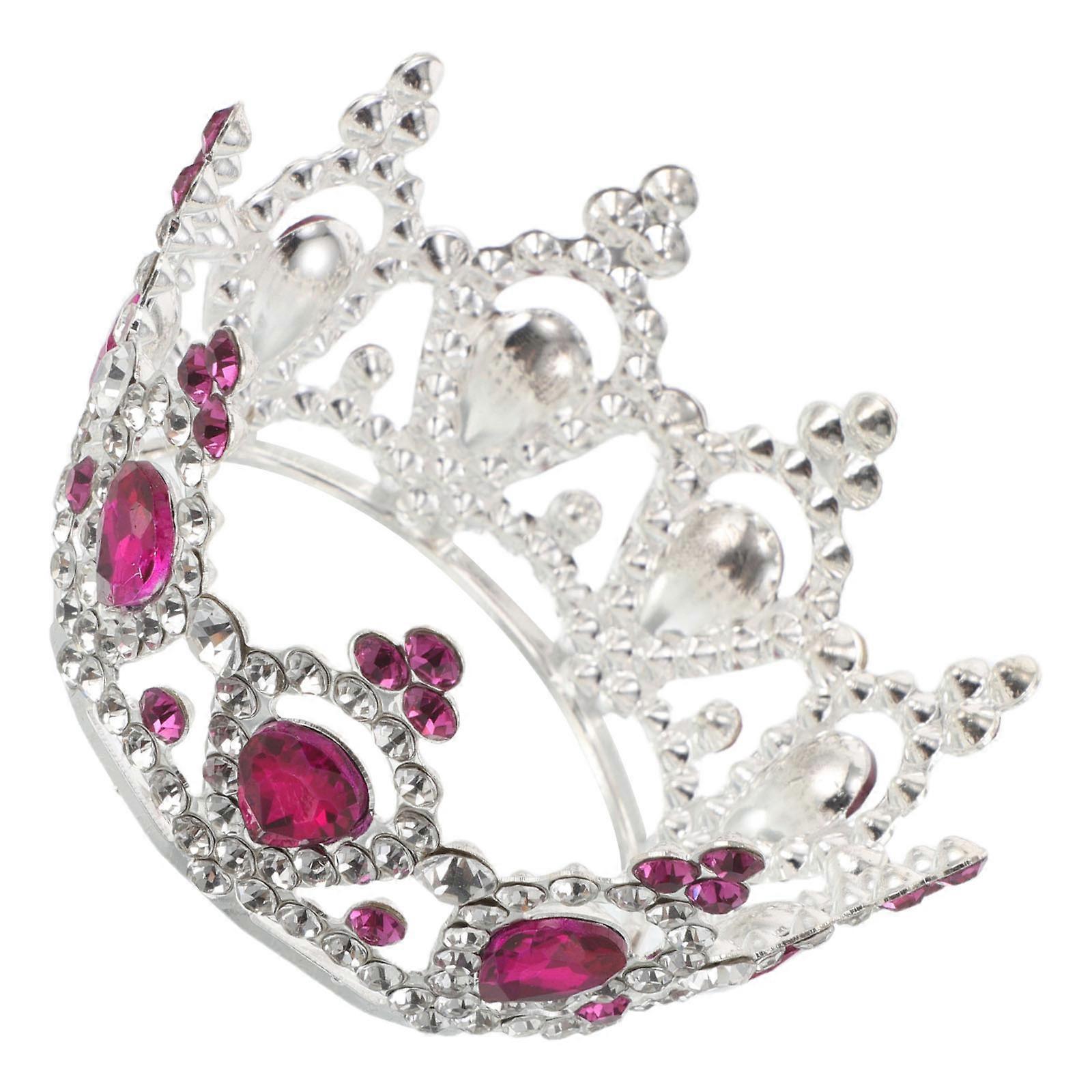 Rhinestone Mini Tiara Crown With Comb For Toddler Girls Birthday Party Headpiece Princess Style Accessory 1Pack