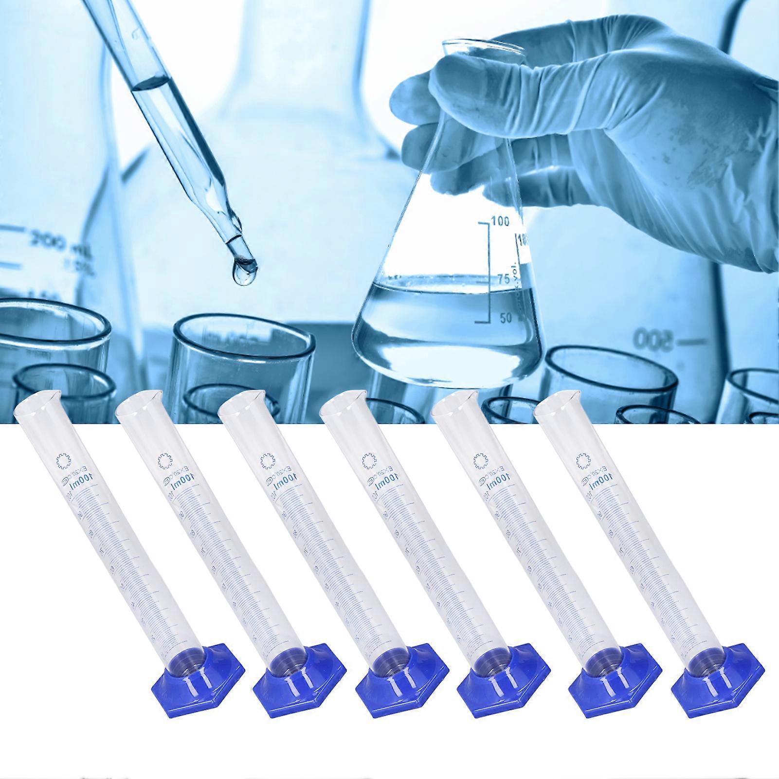 10Pcs Measuring Cylinder Glass 100ml Large Capacity Clear Scale Tool Set Kit for Experiment 