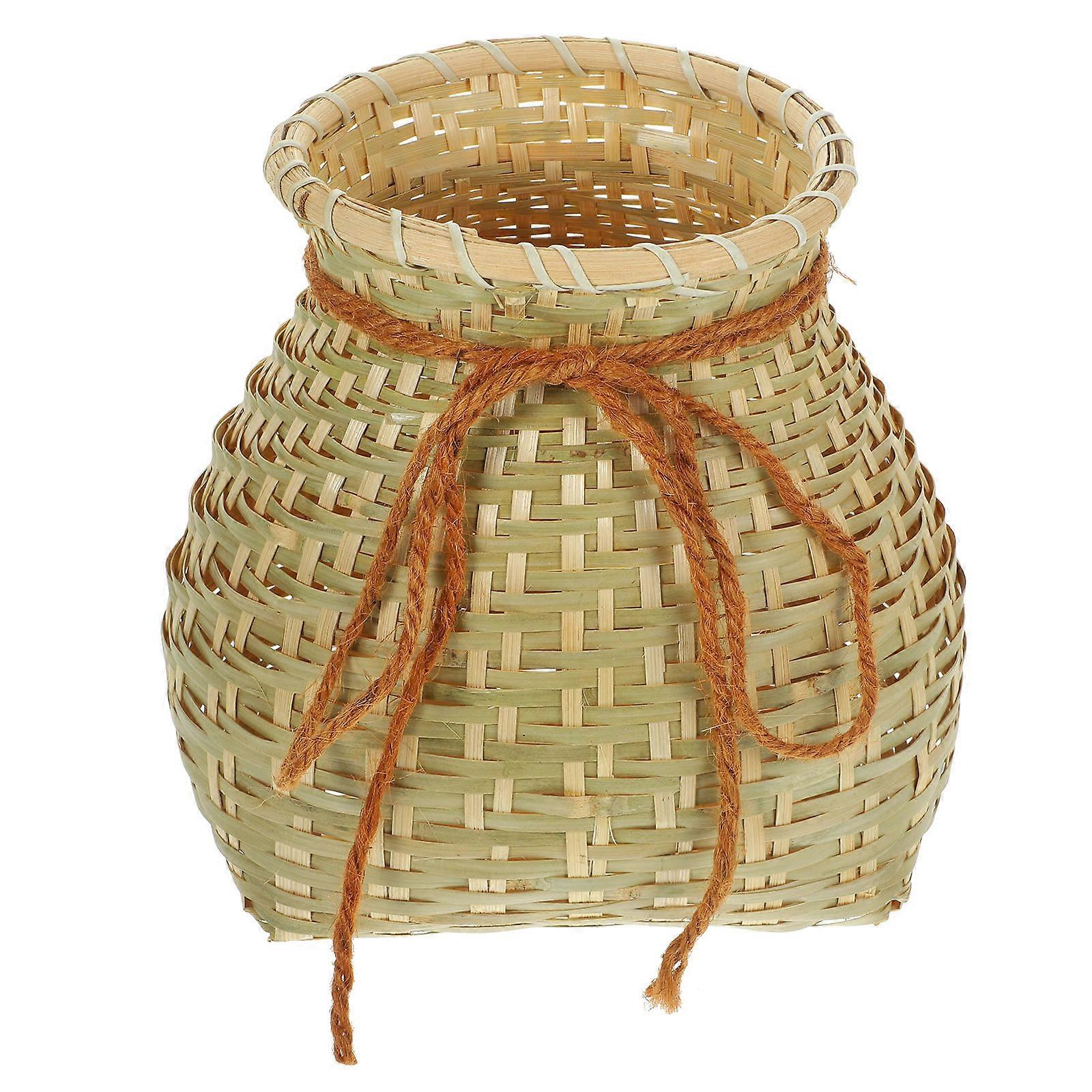 Square Bamboo Storage Container Perfect For Adults Garden Use 14X11X11Cm 1Pack