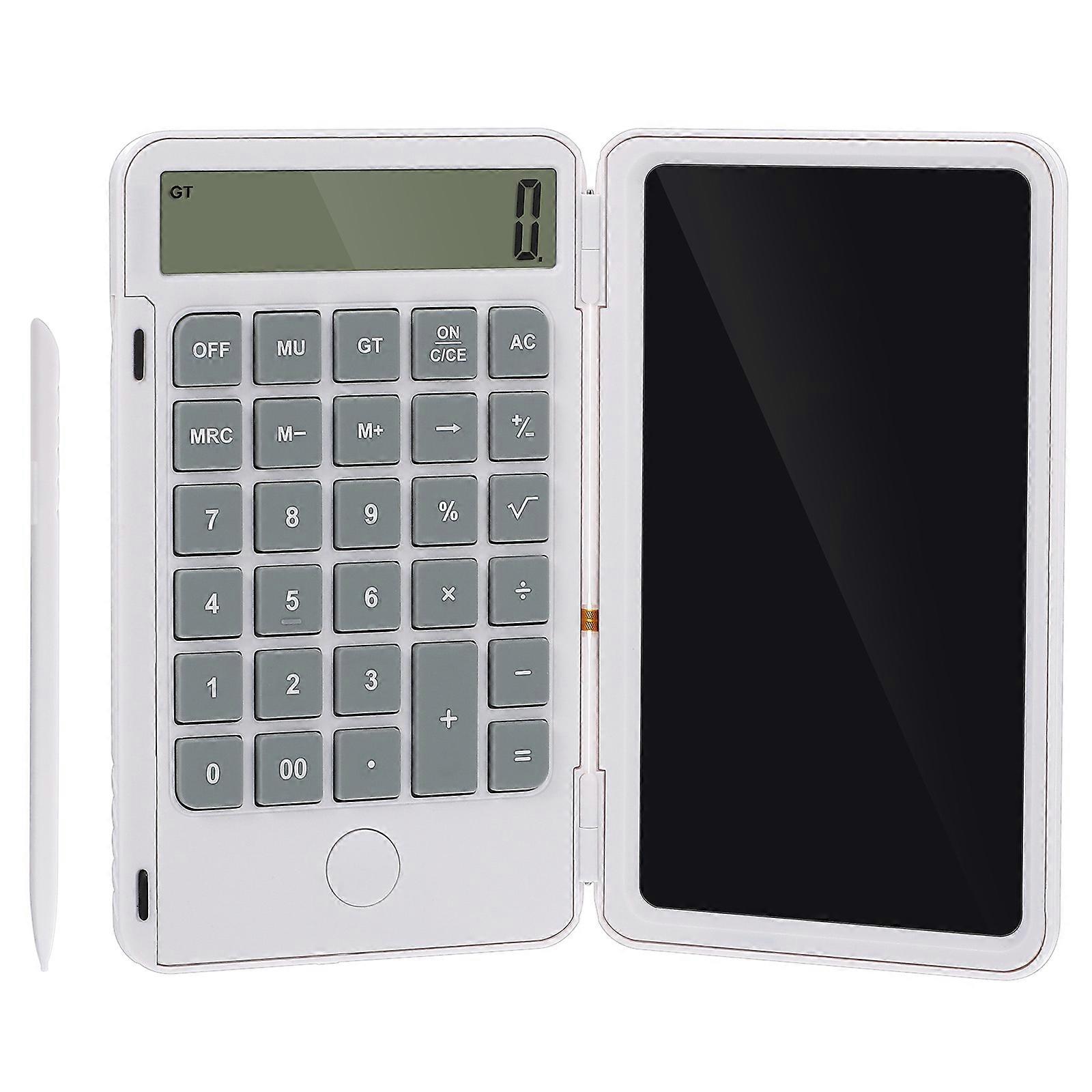 Handwriting Board Calculator with Large Screen Display for Home White Plastic Lightweight Portable Calculation Aids 1 Set