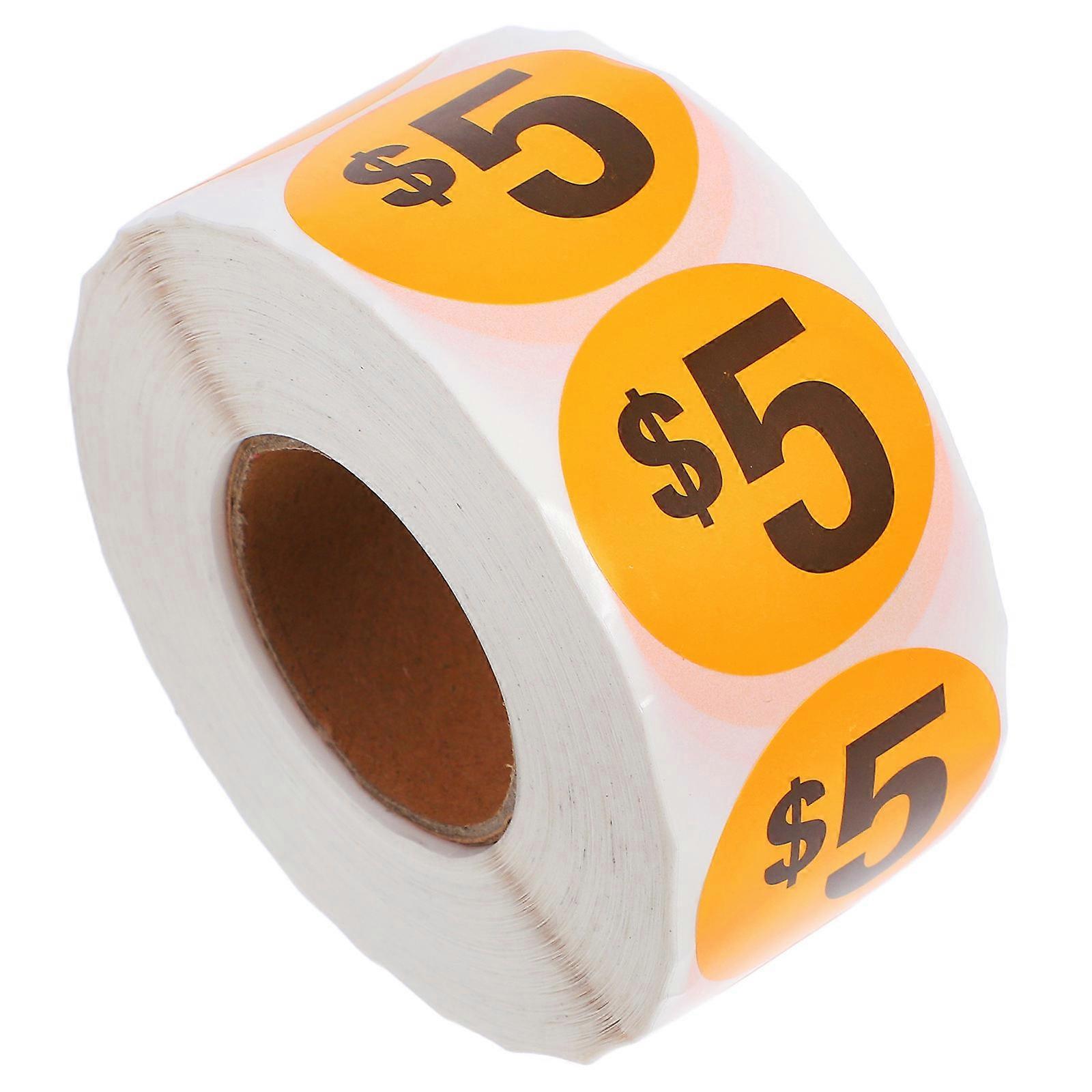 Price Stickers 1000Pcs Round Labels For Retail Store Easy-To-Read Pricing Orange Adhesive Tags Designed For Effective Pricing