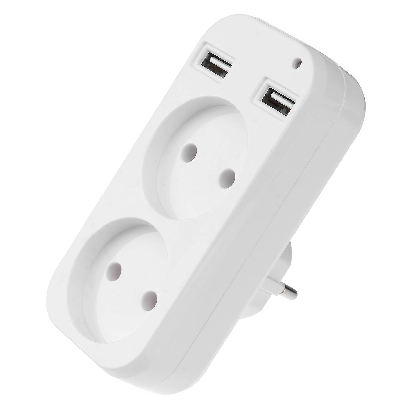 Power Adapter Dual USB Socket Outlet Suitable For Travel Or Home Use Compact Storage And Environmental Protection 1Pack