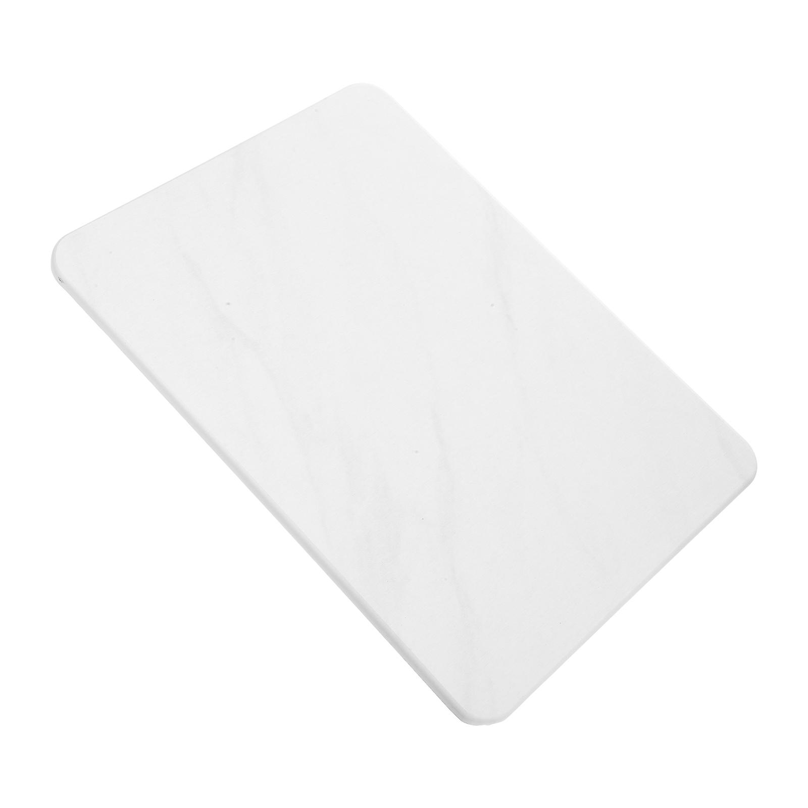 Dish Drying Mat for Kitchen Counters Made of Diatomite White Efficient Water Absorption 12.6x18.9 Inches