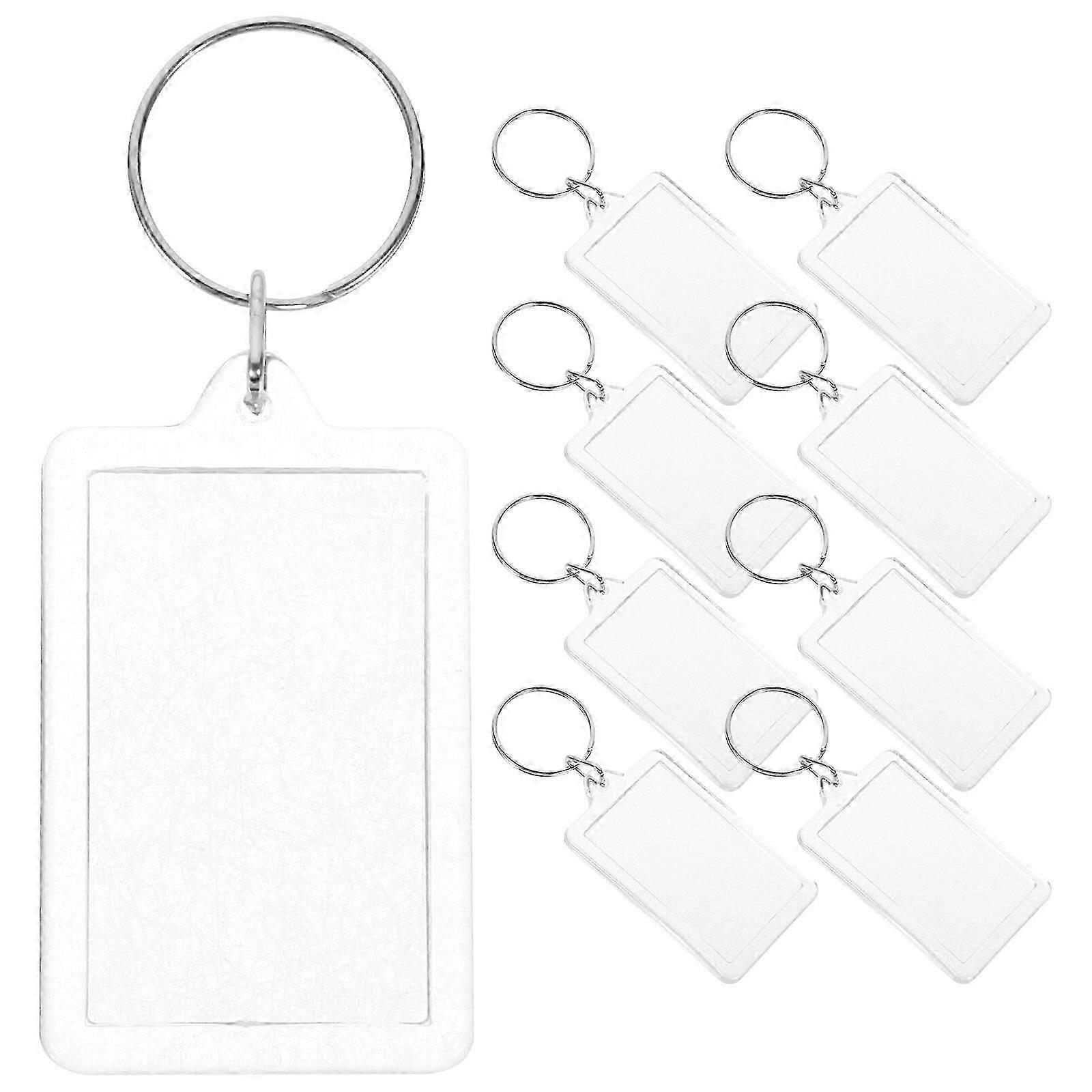 30pcs Keychain Picture Holders Blank Keychains Insertable Picture Holder DIY Key Chains