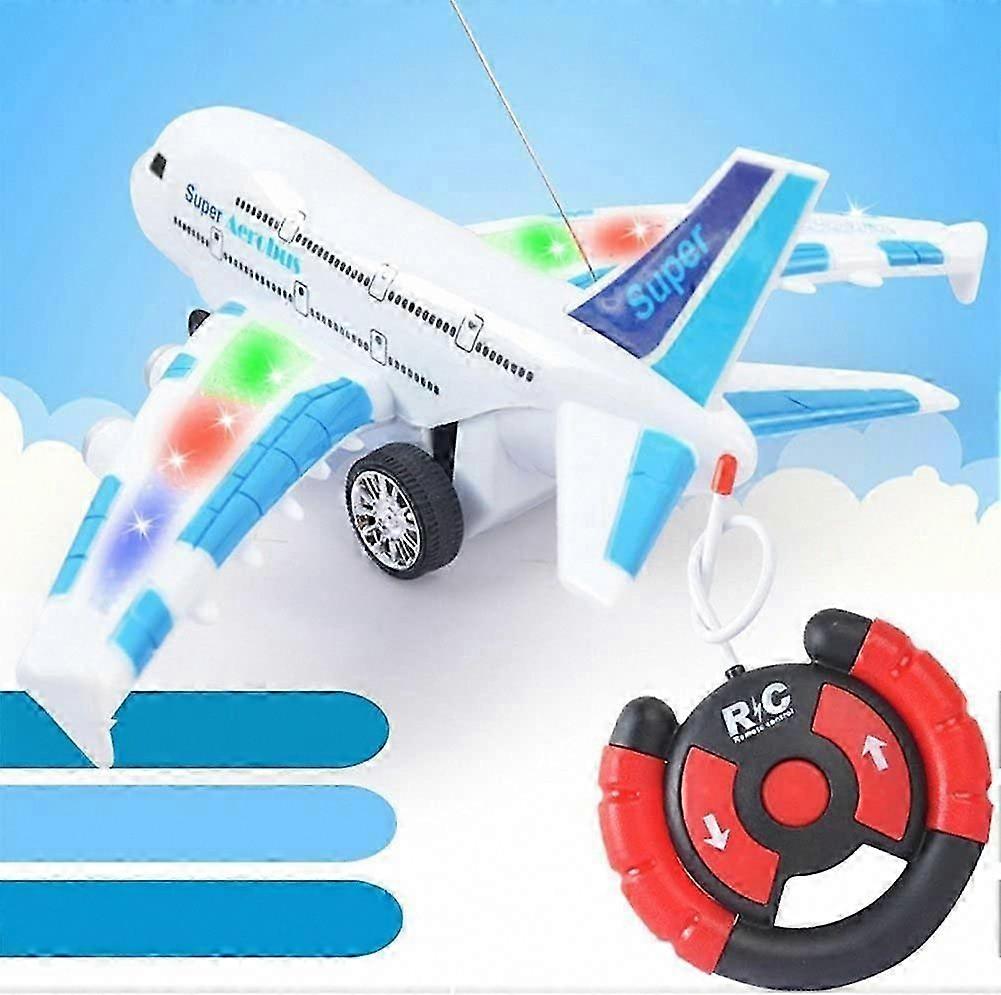 Airplane Toys for Kids - Airbus Remote Control Airplane Toy, with Flashing Lights and Realistic Jet Engine Sound, Suitable for Kids Aged 3-12