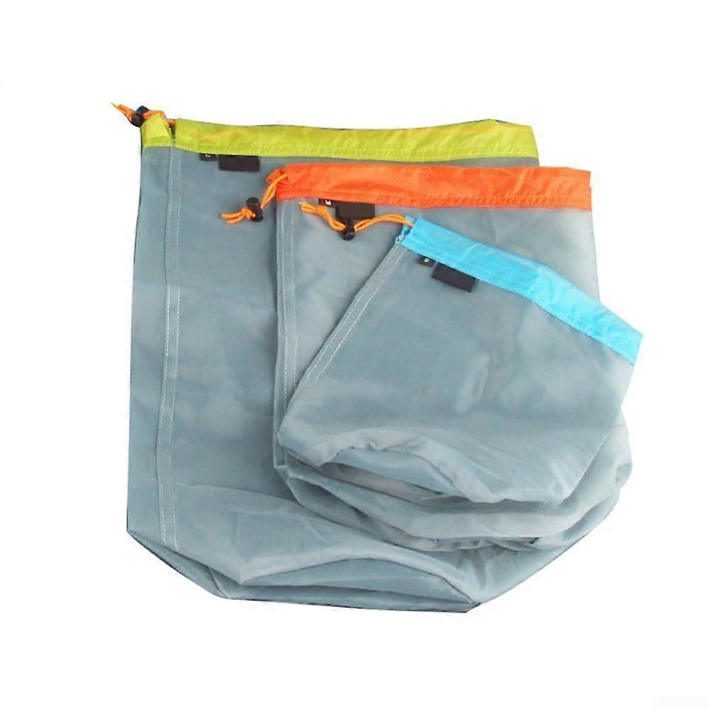 Lightweight Mesh Storage Bag with Drawstring, Multipurpose Organizer for Camping, Hiking, Travel, Outdoor Gear, 5 Sizes S-XXL