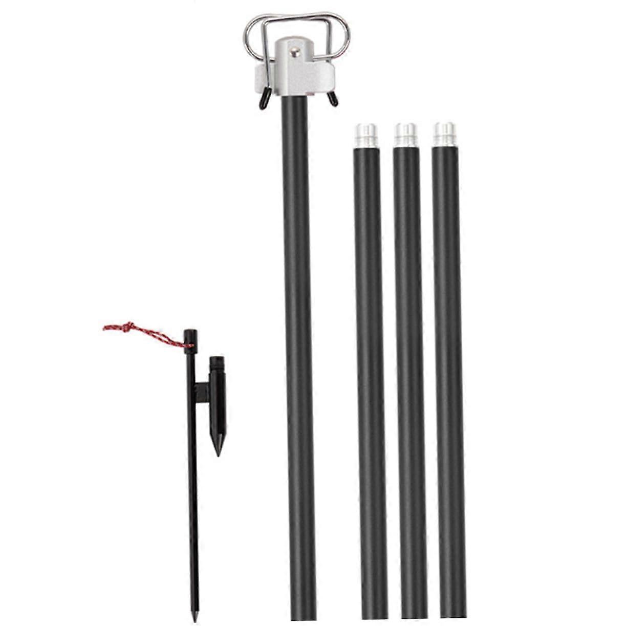 1in1 Folding Lamp Stand for Outdoor Portable Camping Light Holder with Double Hook and Stable Fixing for Various Terrains and Heavier Loads