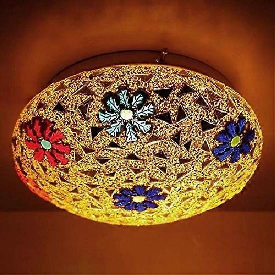 Handcrafted Mosaic Design Glittering Glass Ceiling Light