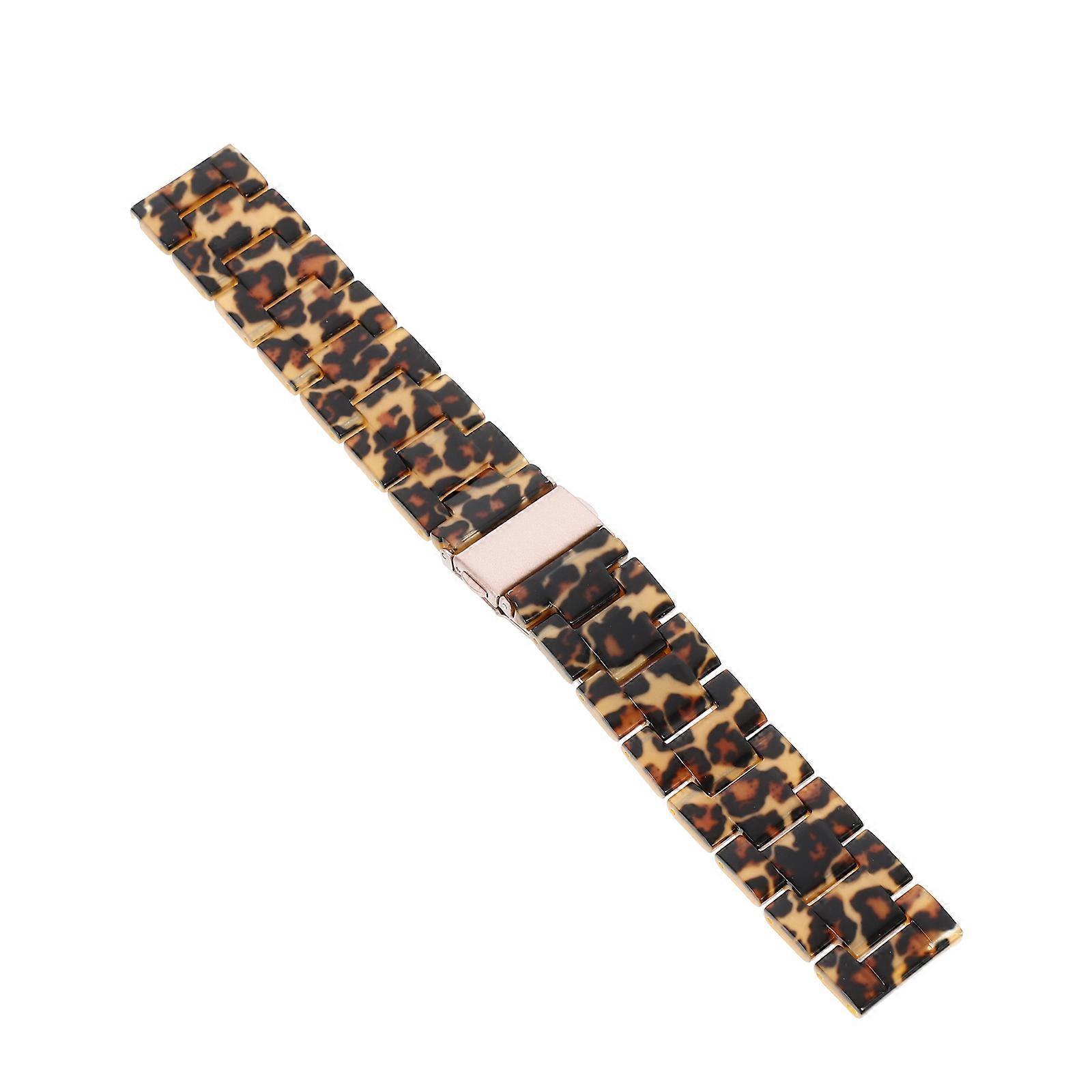 Leopard Resin Watch Strap for Smartwatch Fashionable and Comfortable Replacement Parts 1 Pc