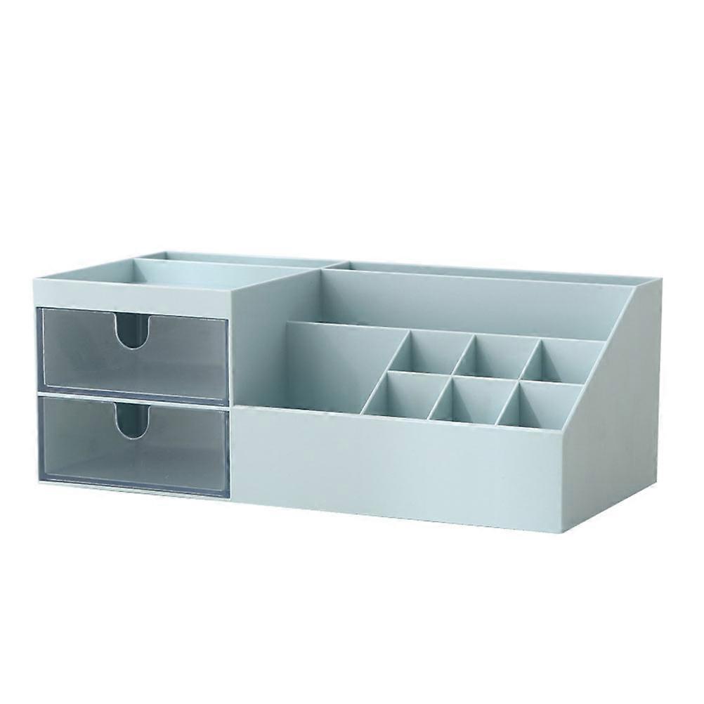 Blue ABS Material Cosmetics Storage Box for Home Organization and Desktop Tidiness 1Pc