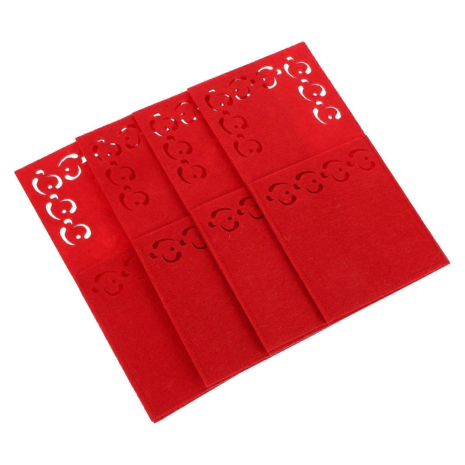 Utensil Bag 4Pcs Christmas Party Cutlery Protection For Personal Users 20X10CM Red Stylish And Practical Design