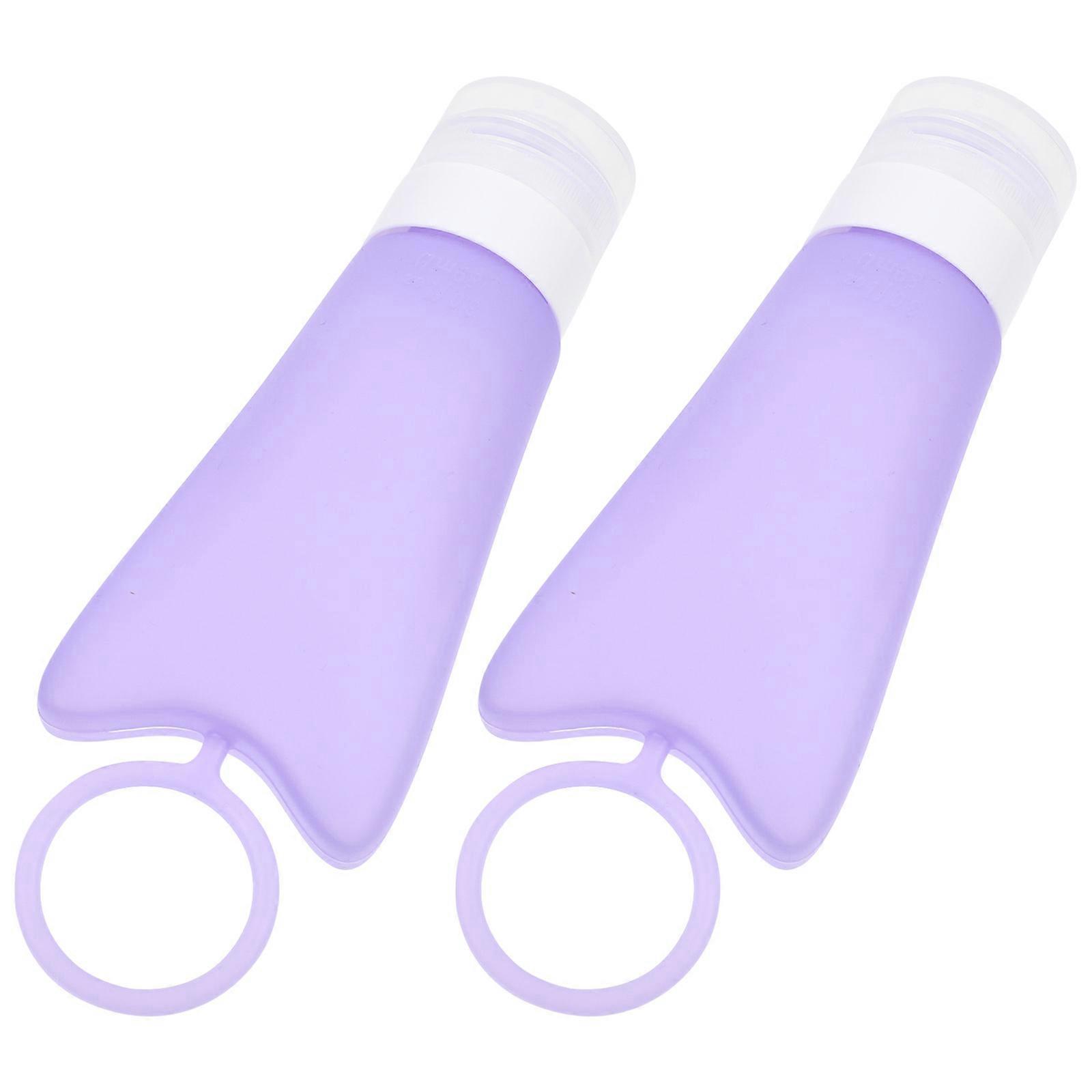 Purple Silicone Travel Gear with Hook Design for Storage 2 Bottles 0.5ml Each