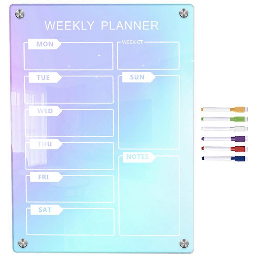 Refrigerator Calendar Board 1 Set Dry Erase Board For Office Use 29.70X21.00X1.50CM Practical Design Magnetic Attachment