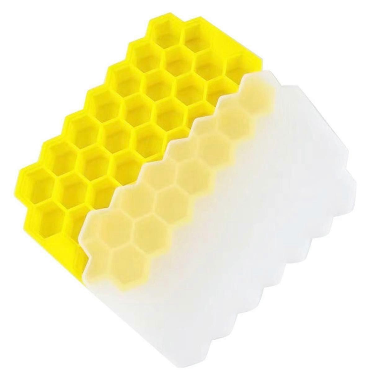 Ice Maker Honeycomb Box Ice Cream Tools Ice Jelly Juice Food Mold Whiskey Cocktail Accessories Kitchen Tools Yellow
