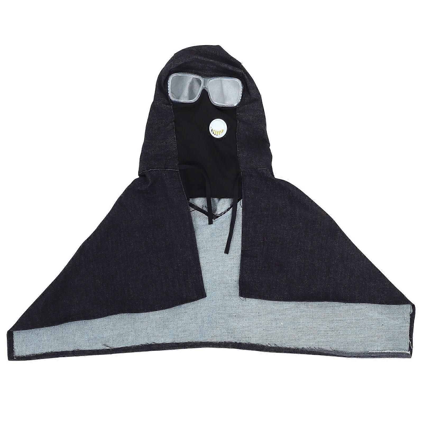 Dustproof Shawl Hat Sanding Safety Hood Painting Eye Protection Goggles Sandblasting Hood Clear Goggles Woodworking Protective Mask Denim