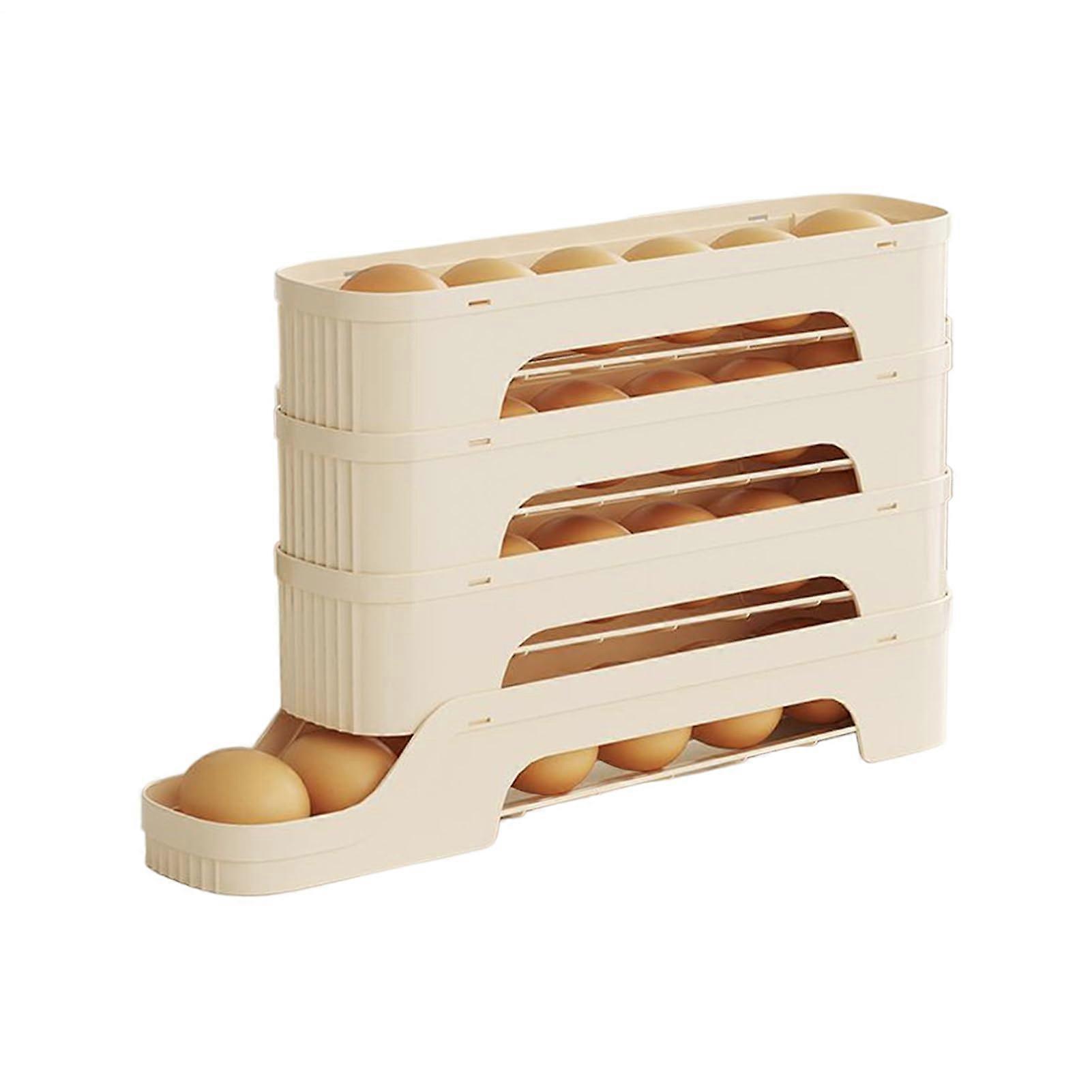 Egg Holder for Refrigerator – Stackable Egg Storage Container, Ventilated Design, Pantry Organizer for Fridge Door 4th Tier