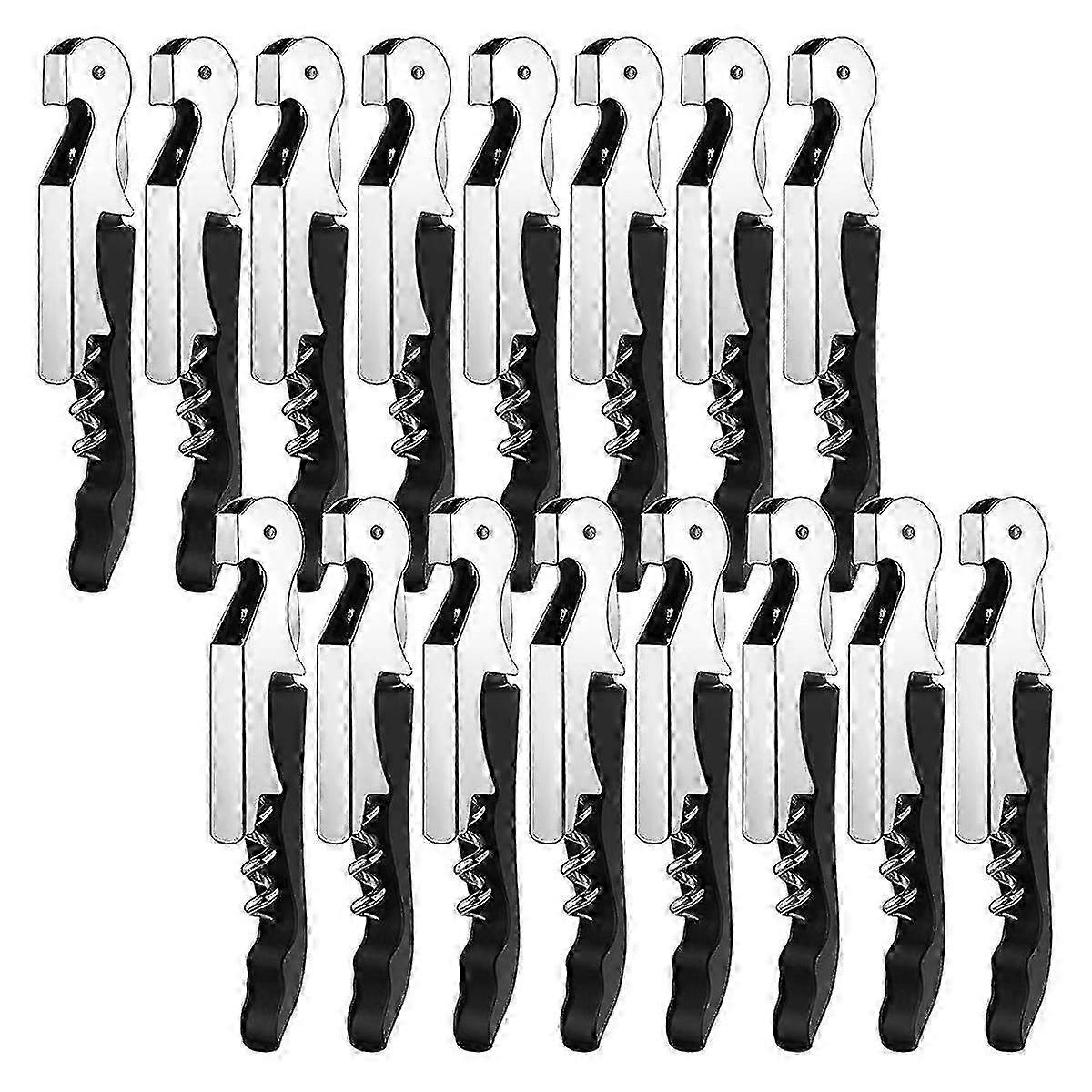 16 Pack Professional Wine Opener Black Waiter Corkscrew Set with Beer Bottle Opener Durable Compact Design for Daily Use