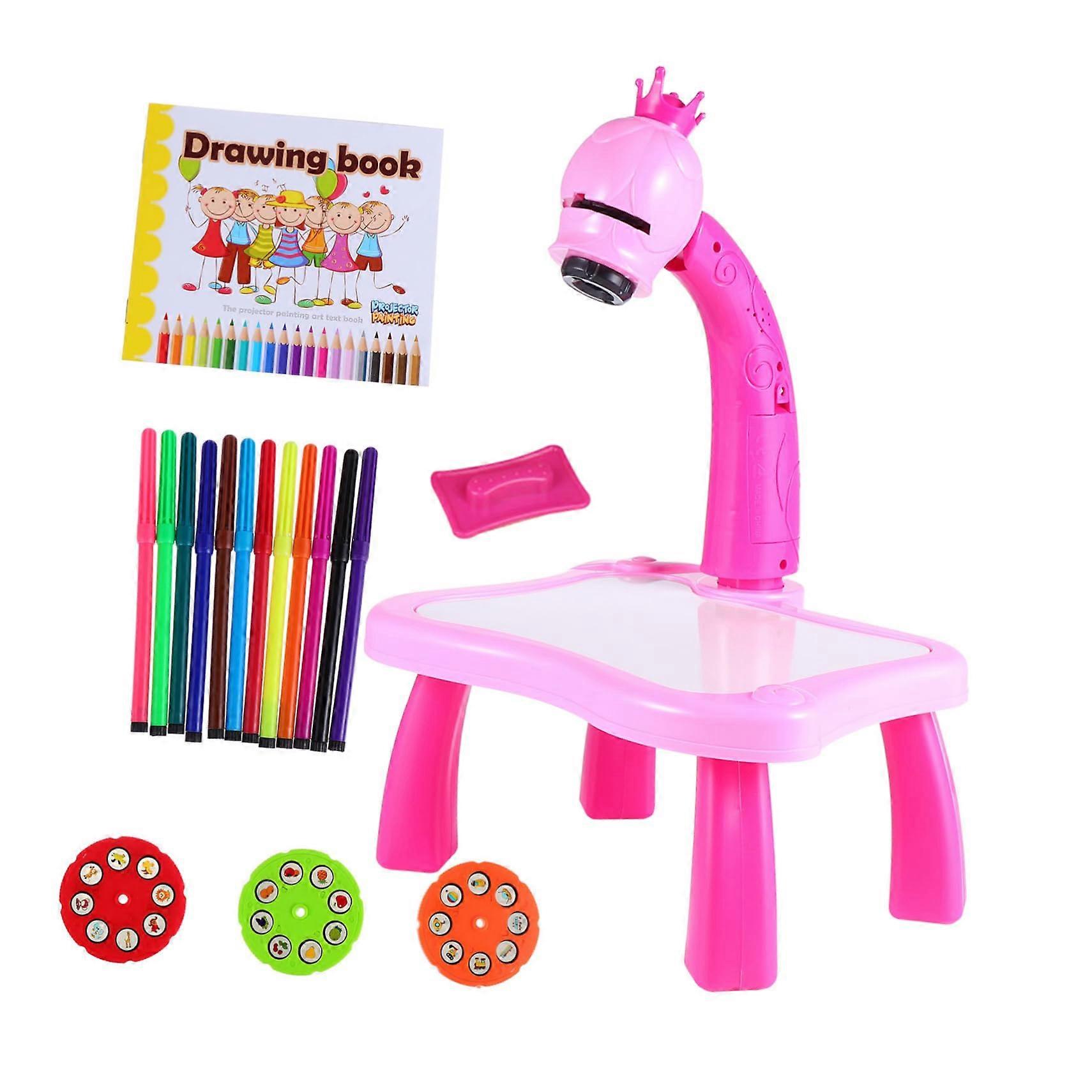 Beautiful Painting Projector Stylish Projection Table Creative Writing Board Drawing Projector For Children pink