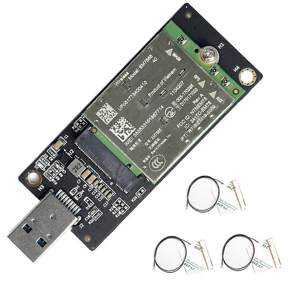 EM7565 4G LTE Module+3X4G Antenna+USB Adapter CAT-12 600Mbps CBRS NGFF Module Cat12 NGFF Module Cat