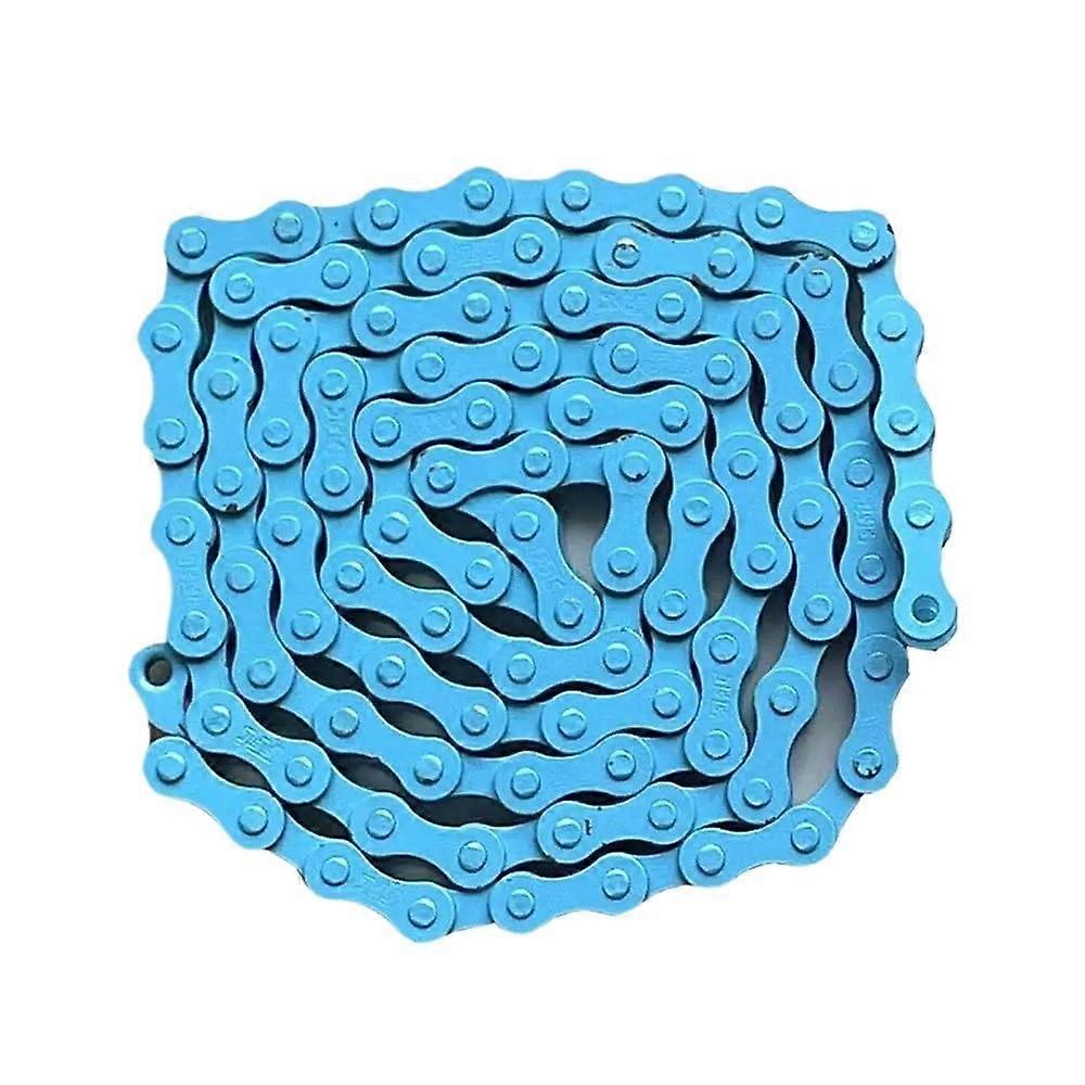 Bicycle Chains, Bicycle Chain 94 Section Single Speed Carbon Steel Colorful Lightweight Mountain Road Riding Bike MTB Chains Part Blu