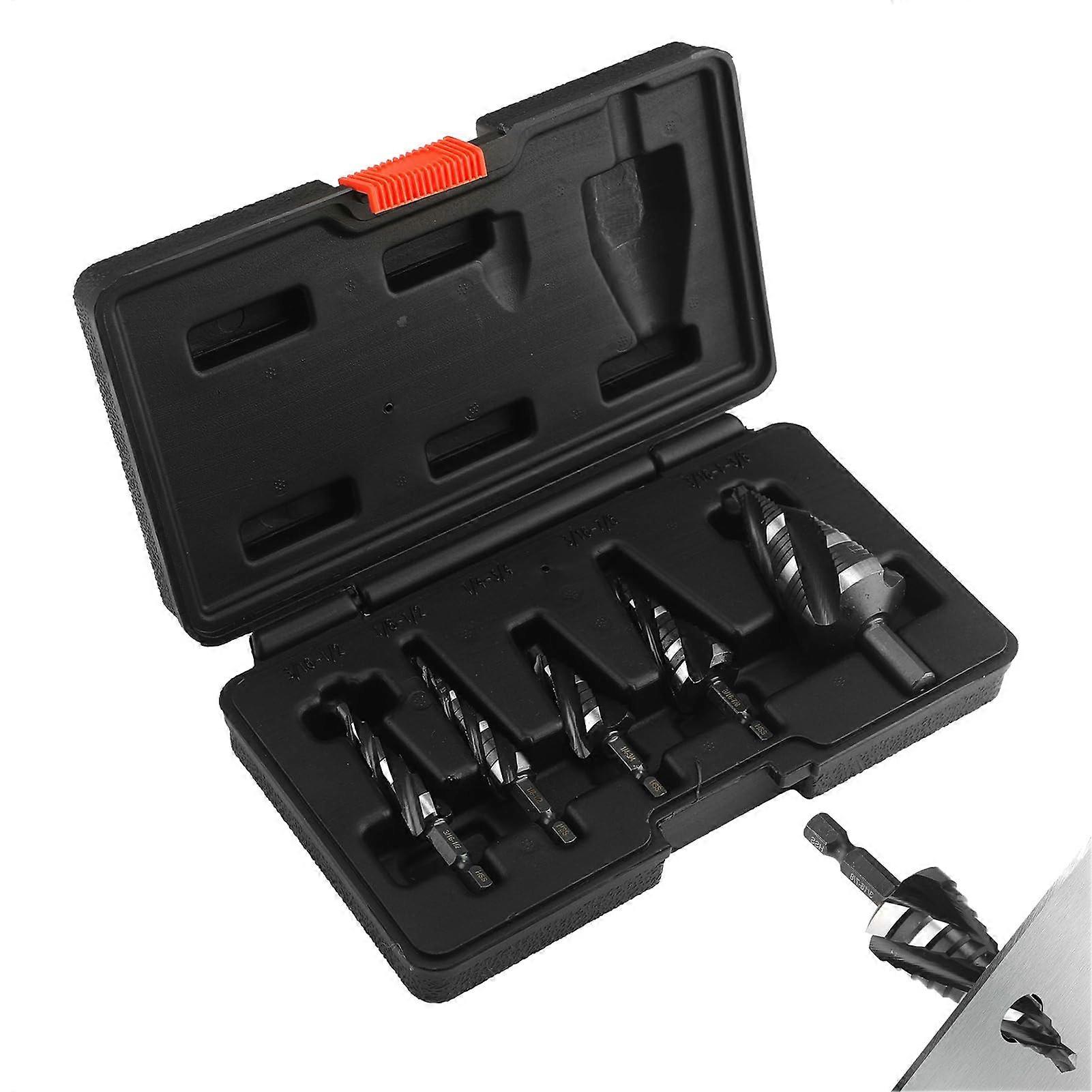 Step Drill Bit Step Drill Bit Durable HSS Speed Steel Spiral Tools for Metal Processing, Black