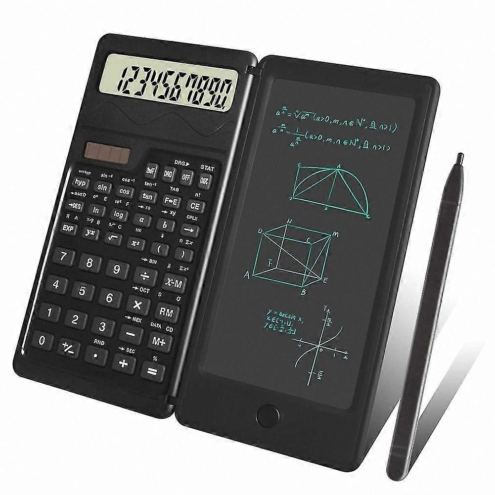 12-Digit LCD Display Scientific Calculator with Notepad, Solar and Battery Powered Desk Calculator