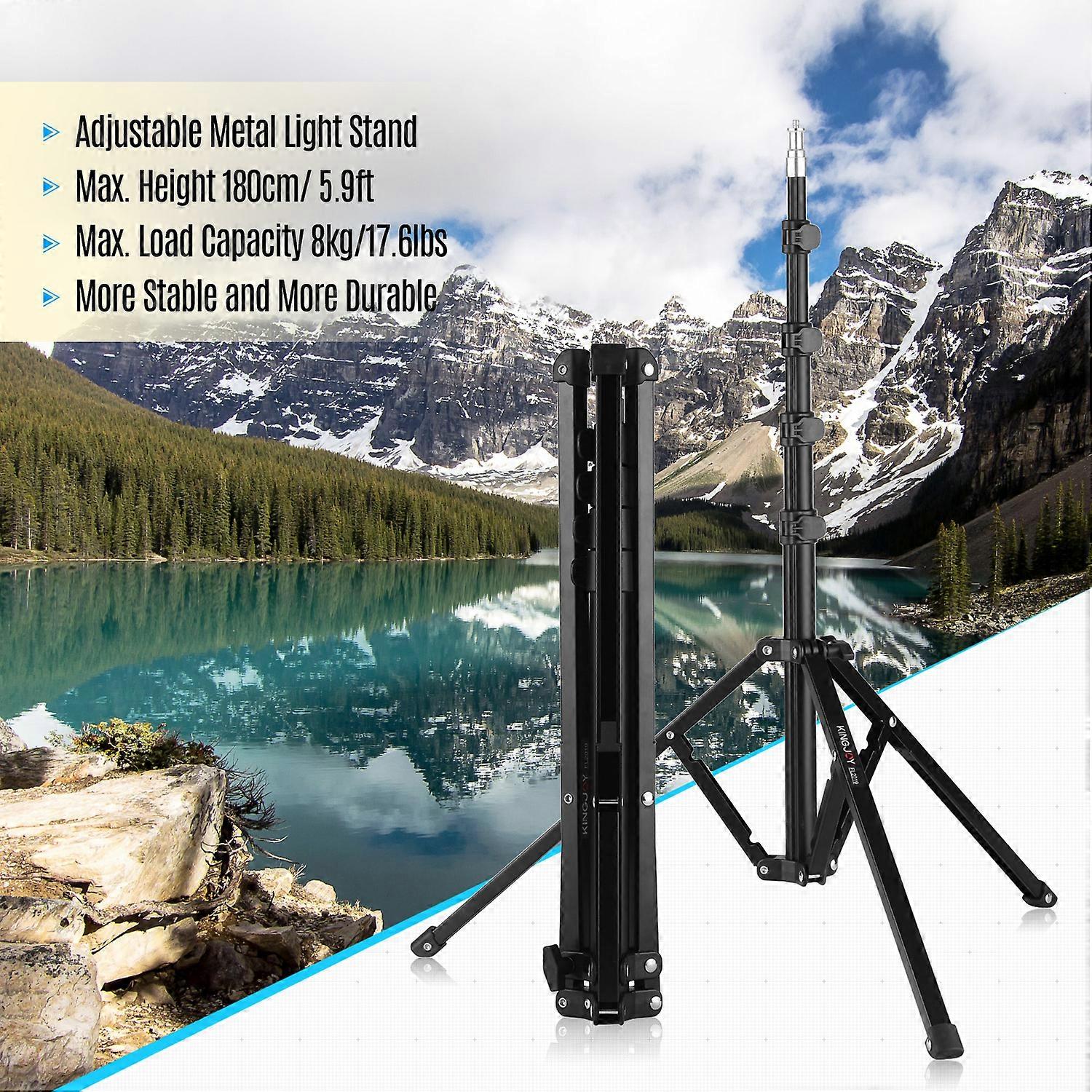 FL2019 Adjustable Metal Light Stand 180cm 8kg Load Capacity
