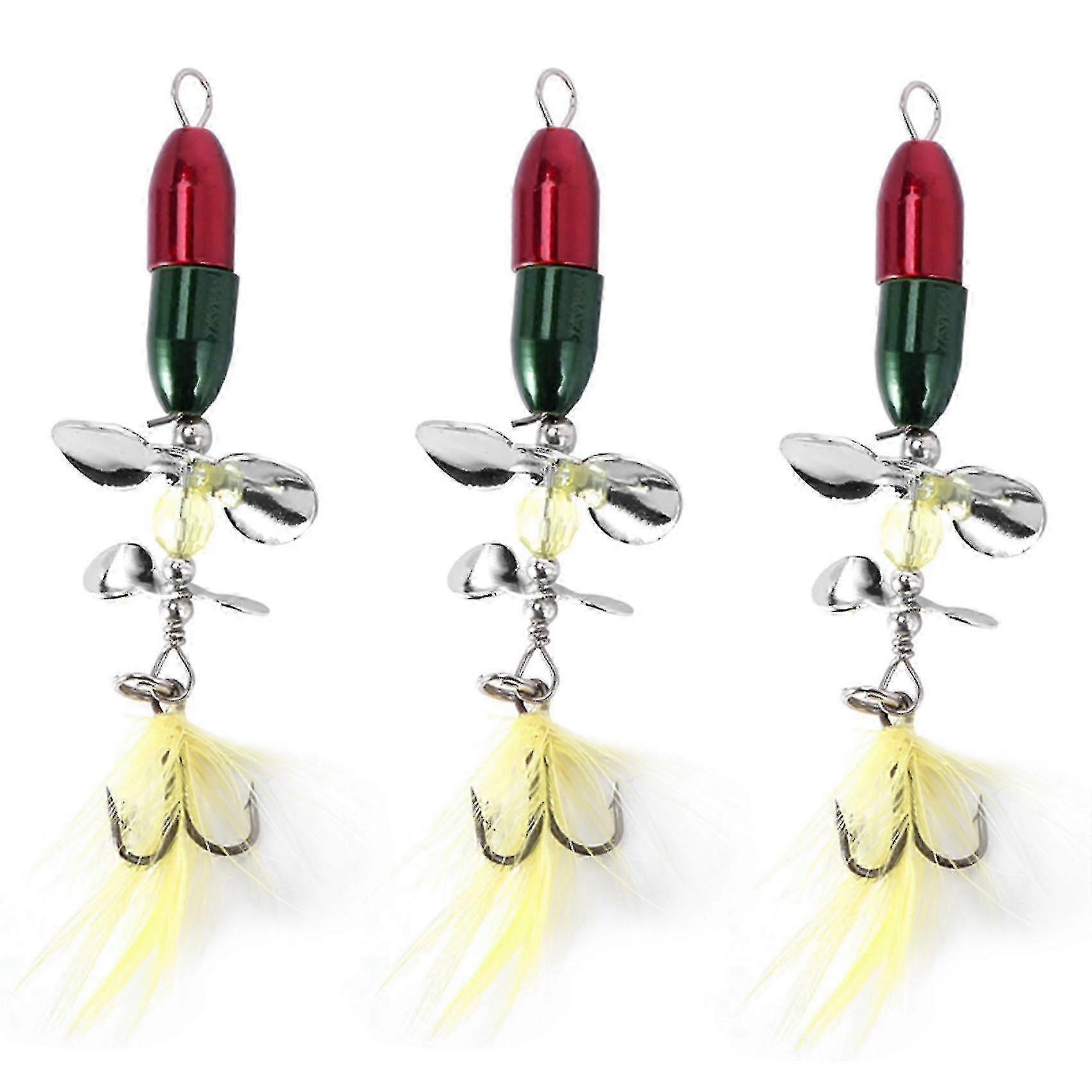 3x Long Casting Spinner Bait Angelköder mit Double Tail Propeller für Forelle, Karpfen und Welse
