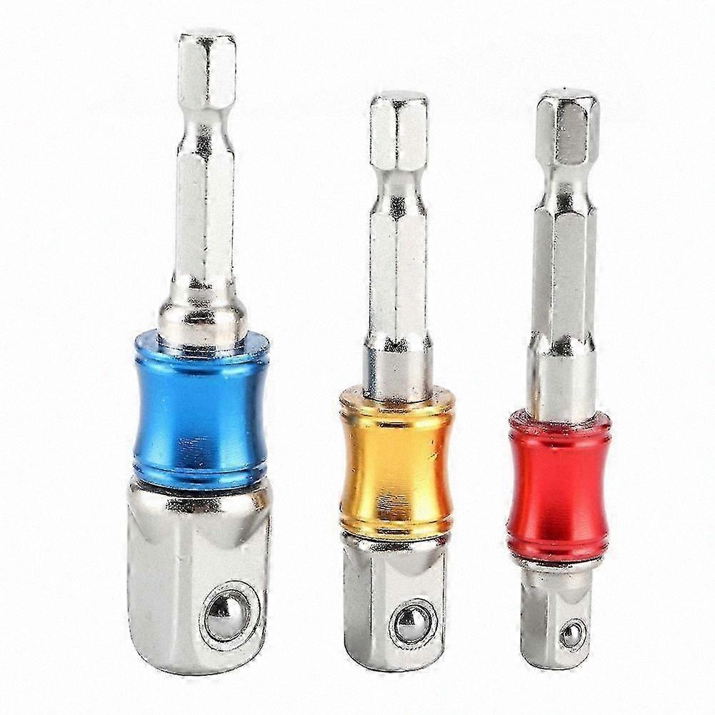 3-Piece Hex Drill Bit Socket Adapter Set for Type A Electric Impact Drivers