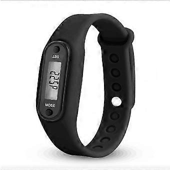 Black Step Count Activity Tracker Fitness Watch with LCD for Adults and Kids Wrist Pedometer