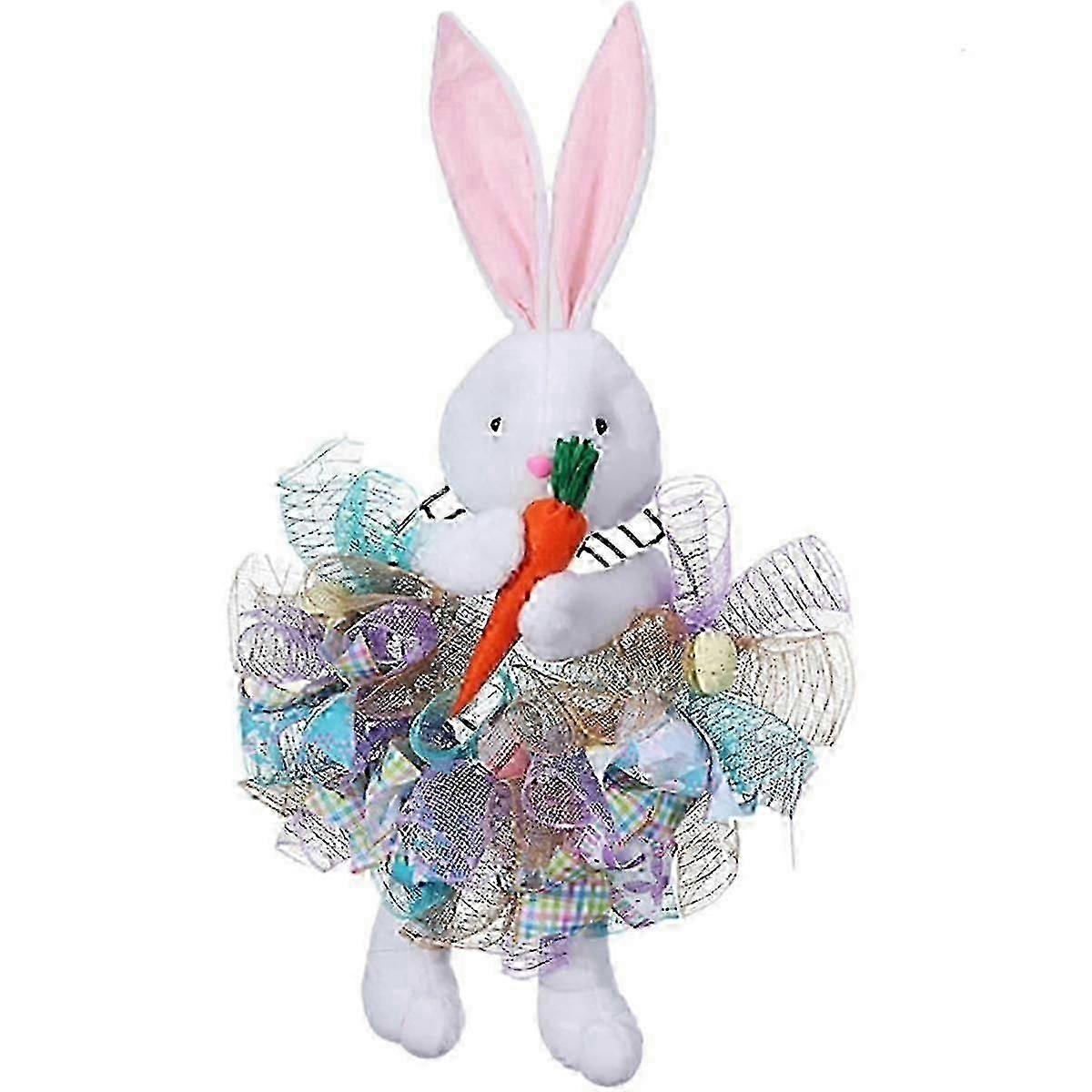 Easter Wreath for Front Door, Bunny Shaped Easter Wreath, Easter Decoration, Holiday Wreath, Easter