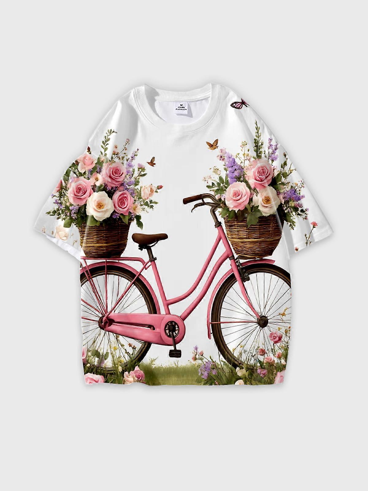 T-Shirt Short Sleeve Round Neck, Summer Casual Loose Graphic Tee, Unisex Pattern V3620