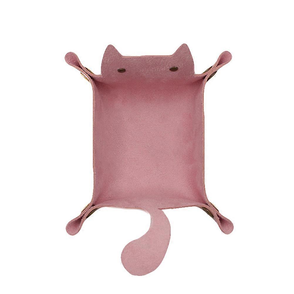 Rectangular Key Change Tray for Living Room Use in Pink PU With Elegant Appearance 1Pack