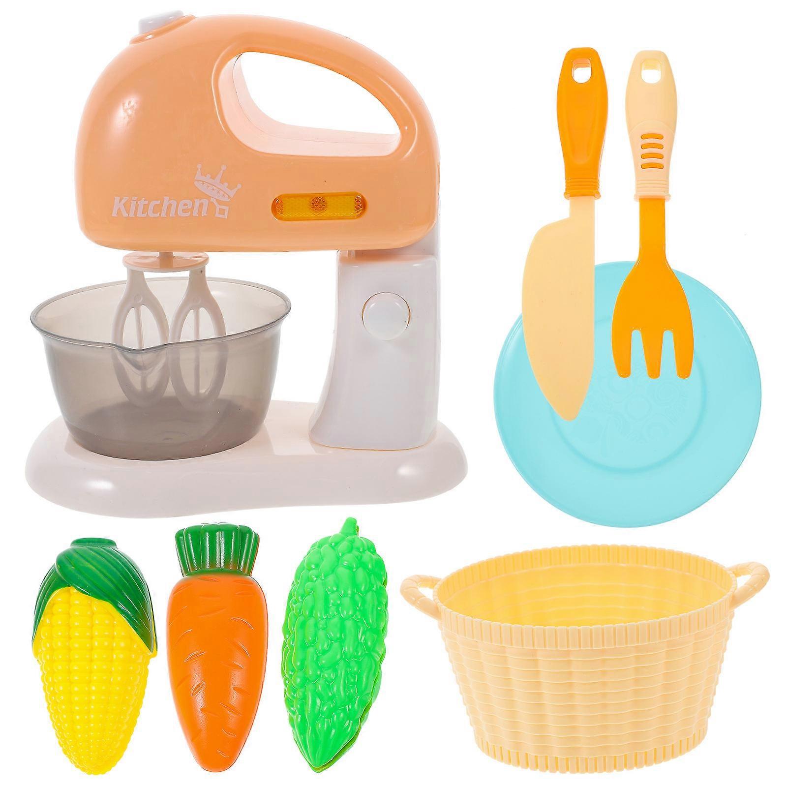 Whisk Mixer Toy for Kids Educational Role Play Home Appliance Learning Orange Plastic 1Set