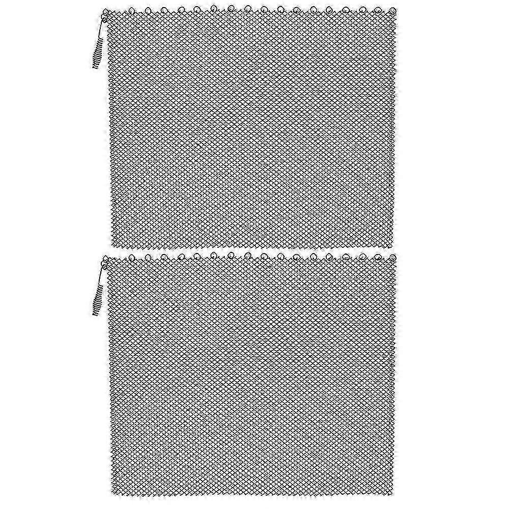 2pcs Fireplace Mesh Screen Curtains Protective Panels with Handles for Fireplace Use