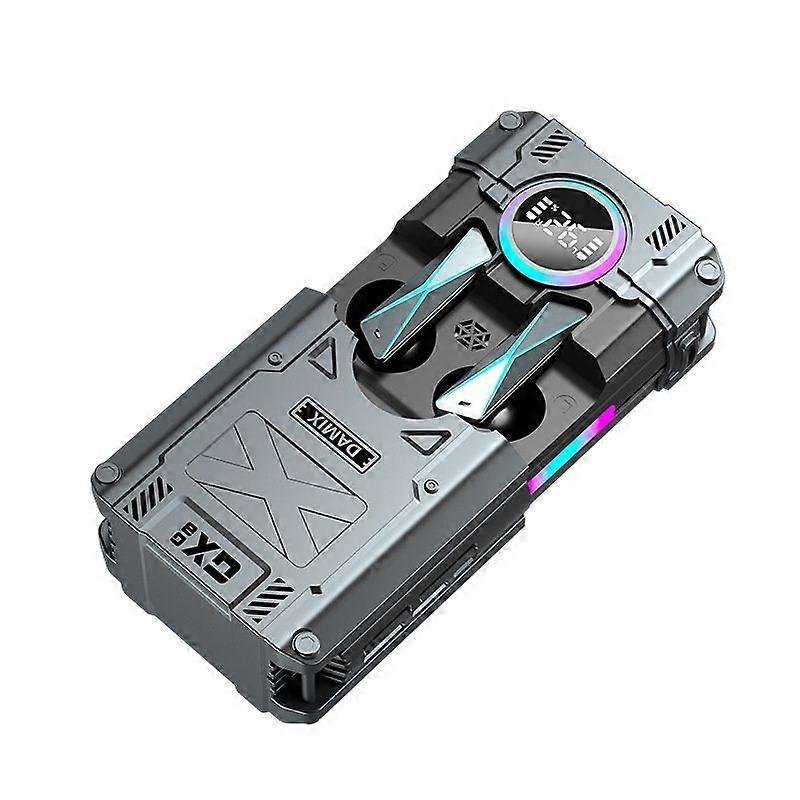 Wireless Earphones Bluetooth 5.3 with Touch Screen Charging Box LED Display (Gray)(Black)