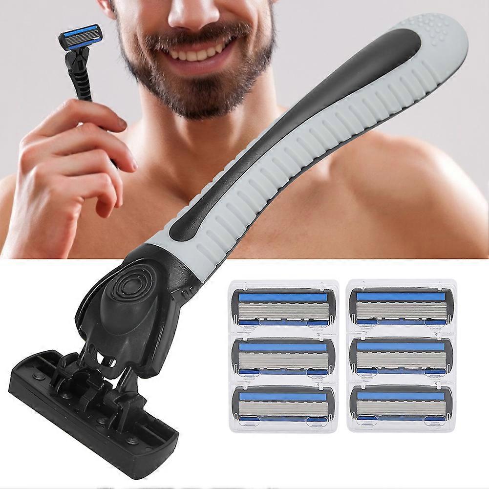 Stainless Steel Double Layer Shaving Razor Set for Men, Portable
