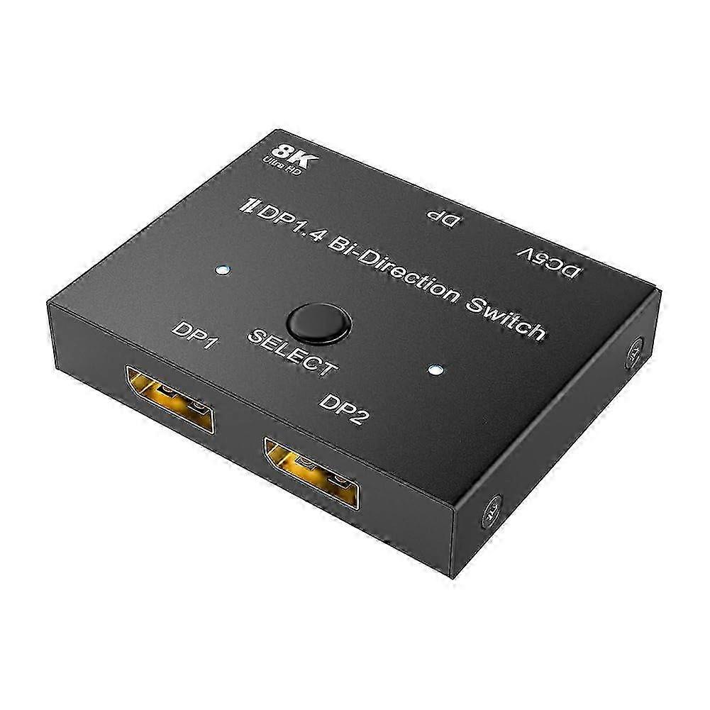 8K Bi-Directional DisplayPort Switch 2x1/1x2 DP 1.4 Switcher, 8K@60Hz 4K@144Hz for PC Monitor TV