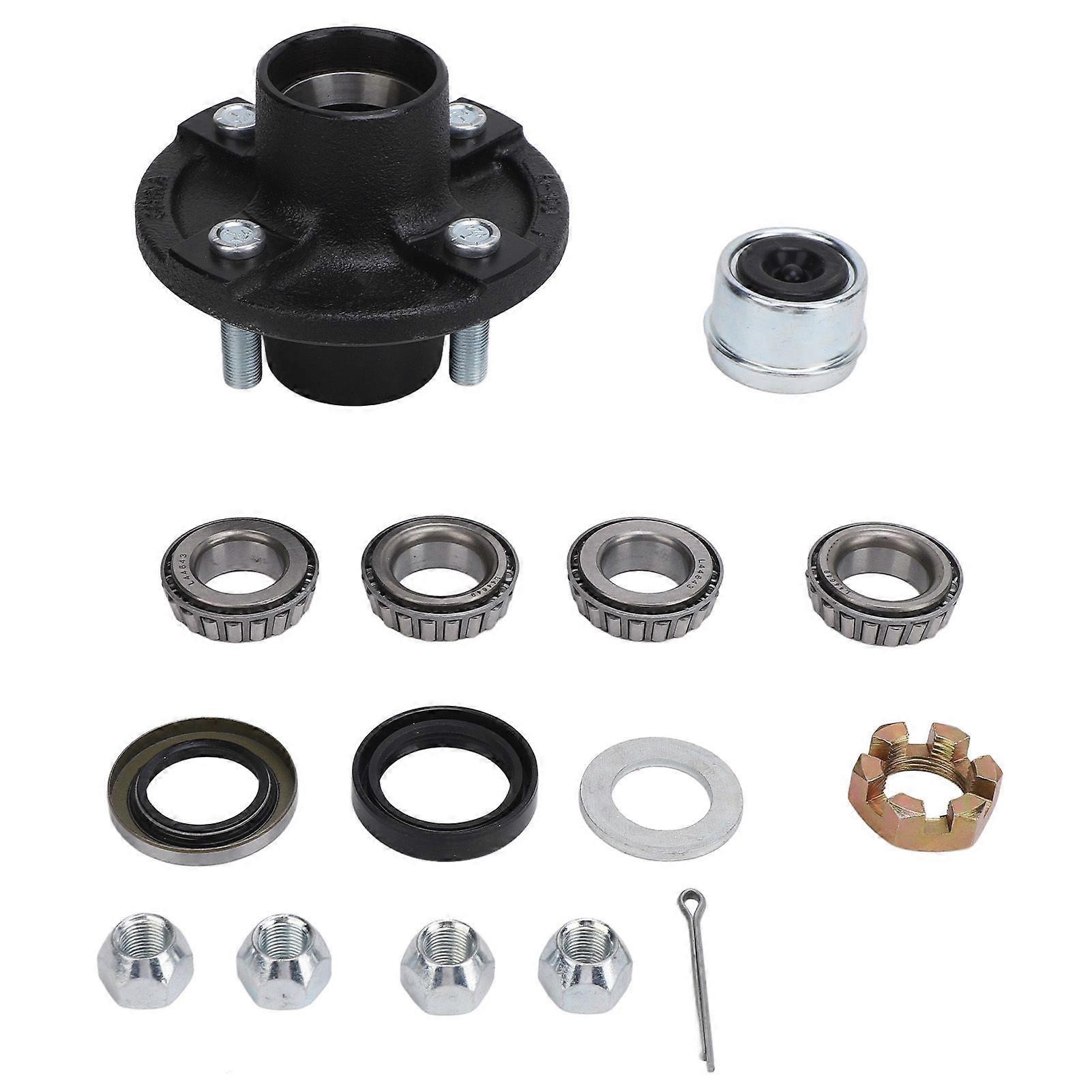 2000 Lbs 4 On 4in Trailer Hub Kit Stable High Load Bearing Trailer Idler Hub Kit for 2000lbs 1in 11/16in Trailer Straight Spindles