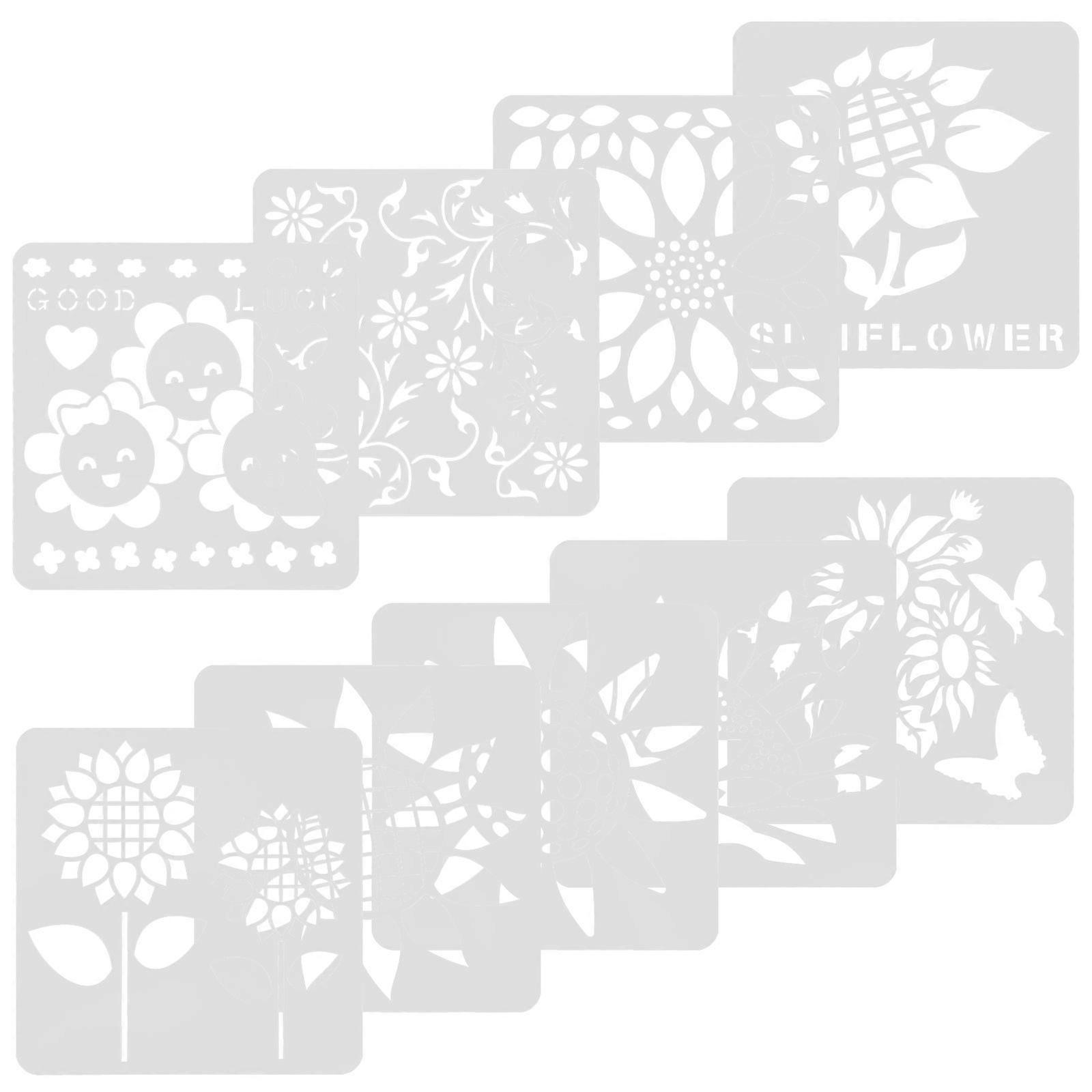 Sunflower Stencils 9Pcs Painting Stencils for Creative Crafts and Home Decor