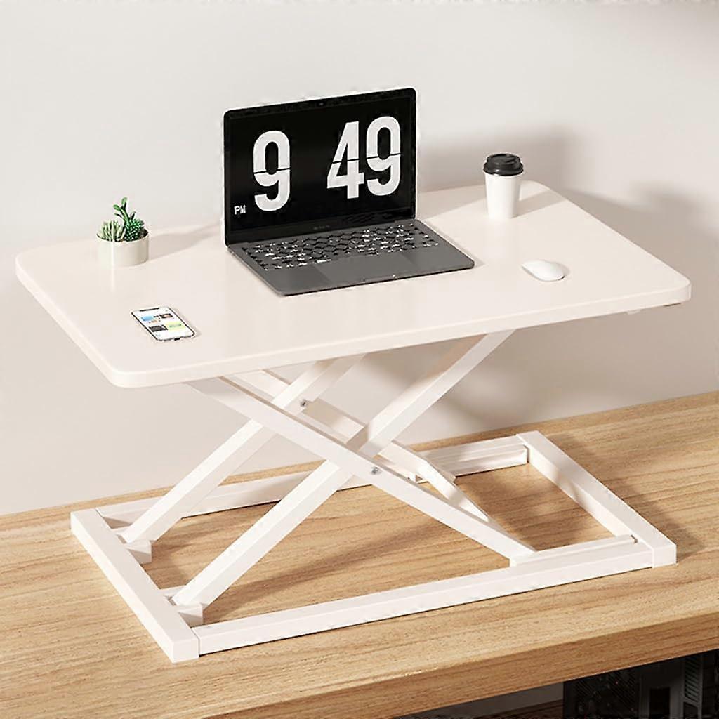 Standing Desk Converter 7 Height Adjustable Sit To Stand Riser Workstation 60x34cm White